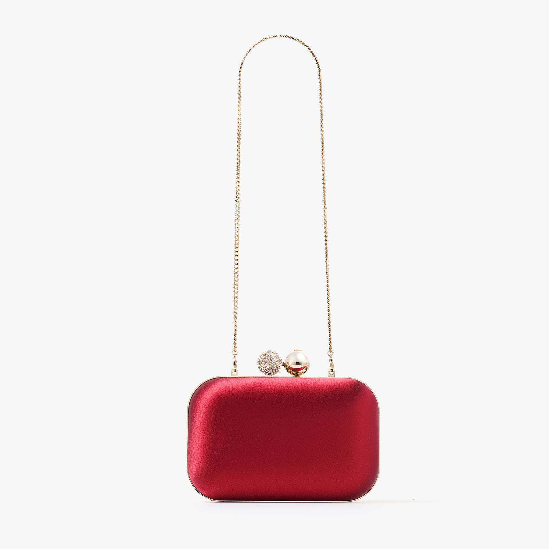 Cloud Ruby Red Satin Clutch Bag