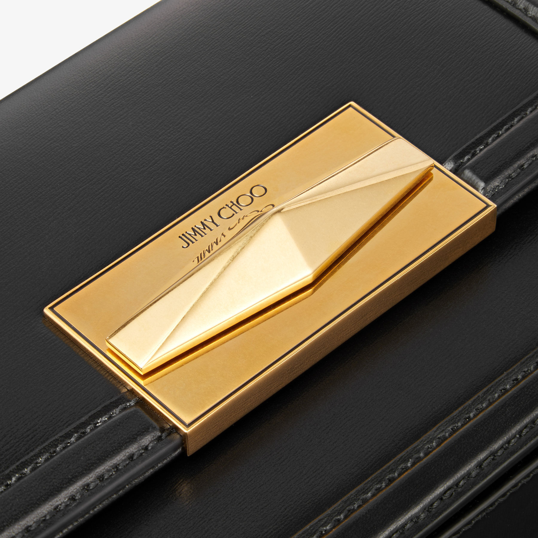 Diamond Crossbody Black Box Calf Leather Crossbody Bag