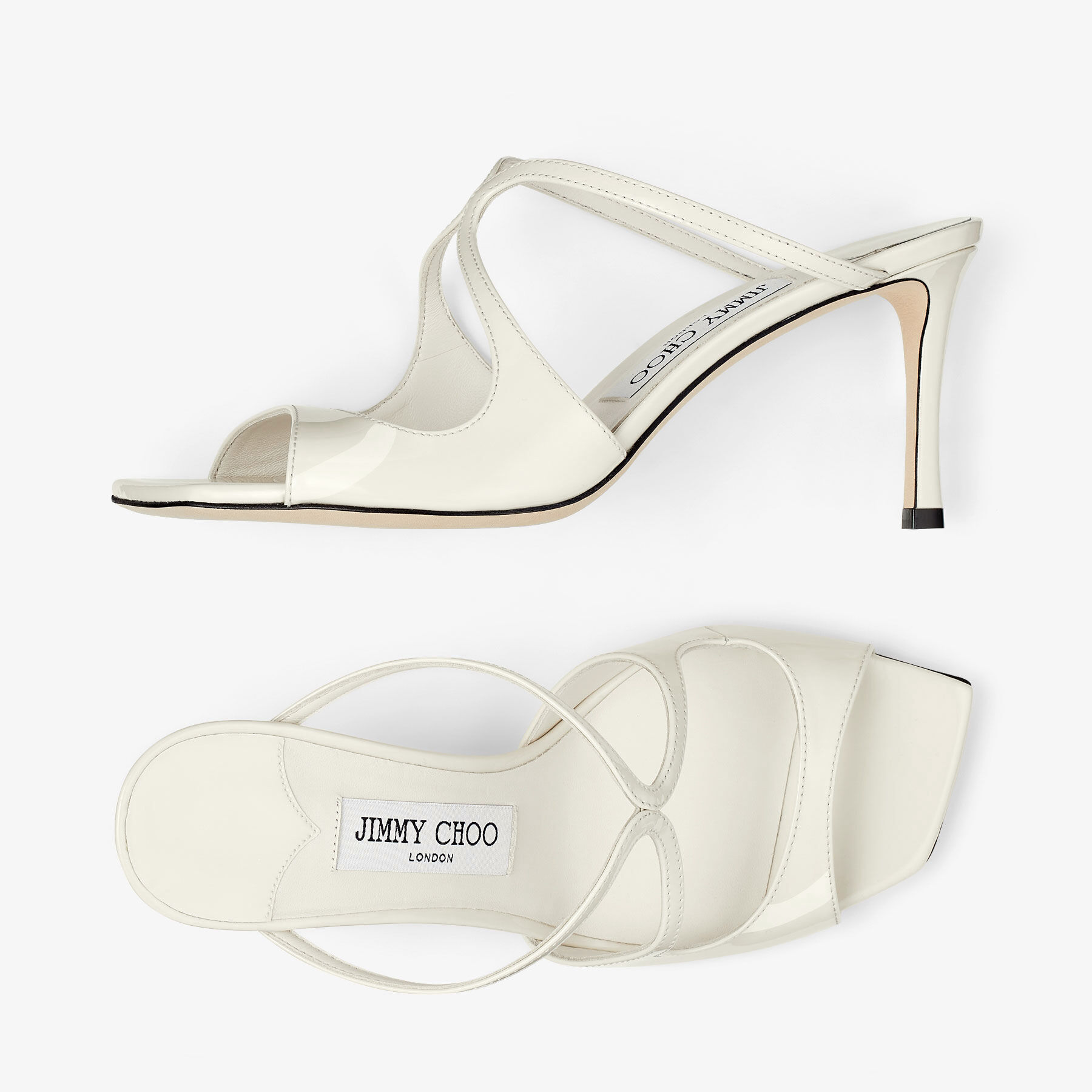 Anise 75 Latte Patent Leather Mules