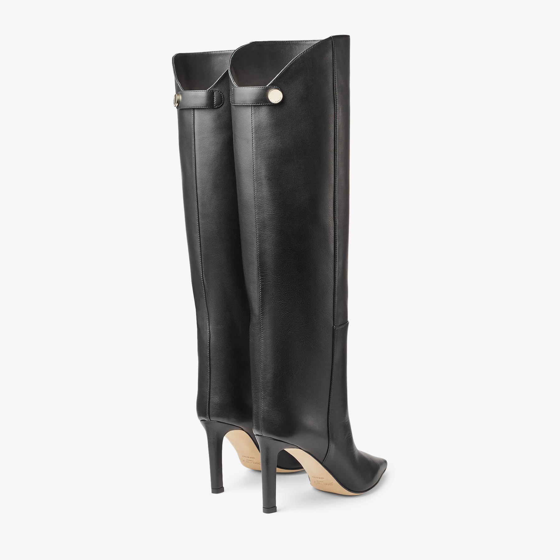 Alizze Knee Boot 85 Black Smooth Leather Knee-High Boots