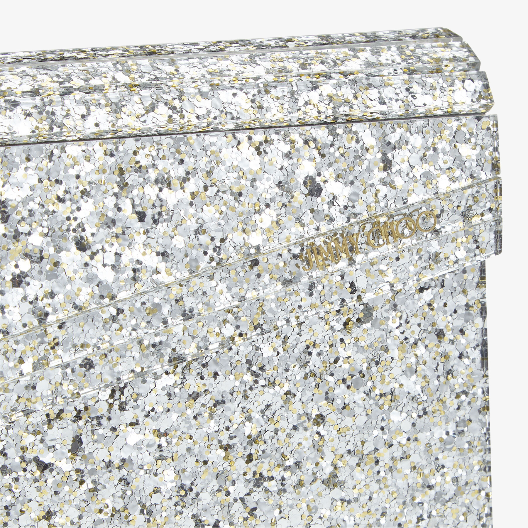 Candy Champagne Coarse Glitter Acrylic Clutch Bag