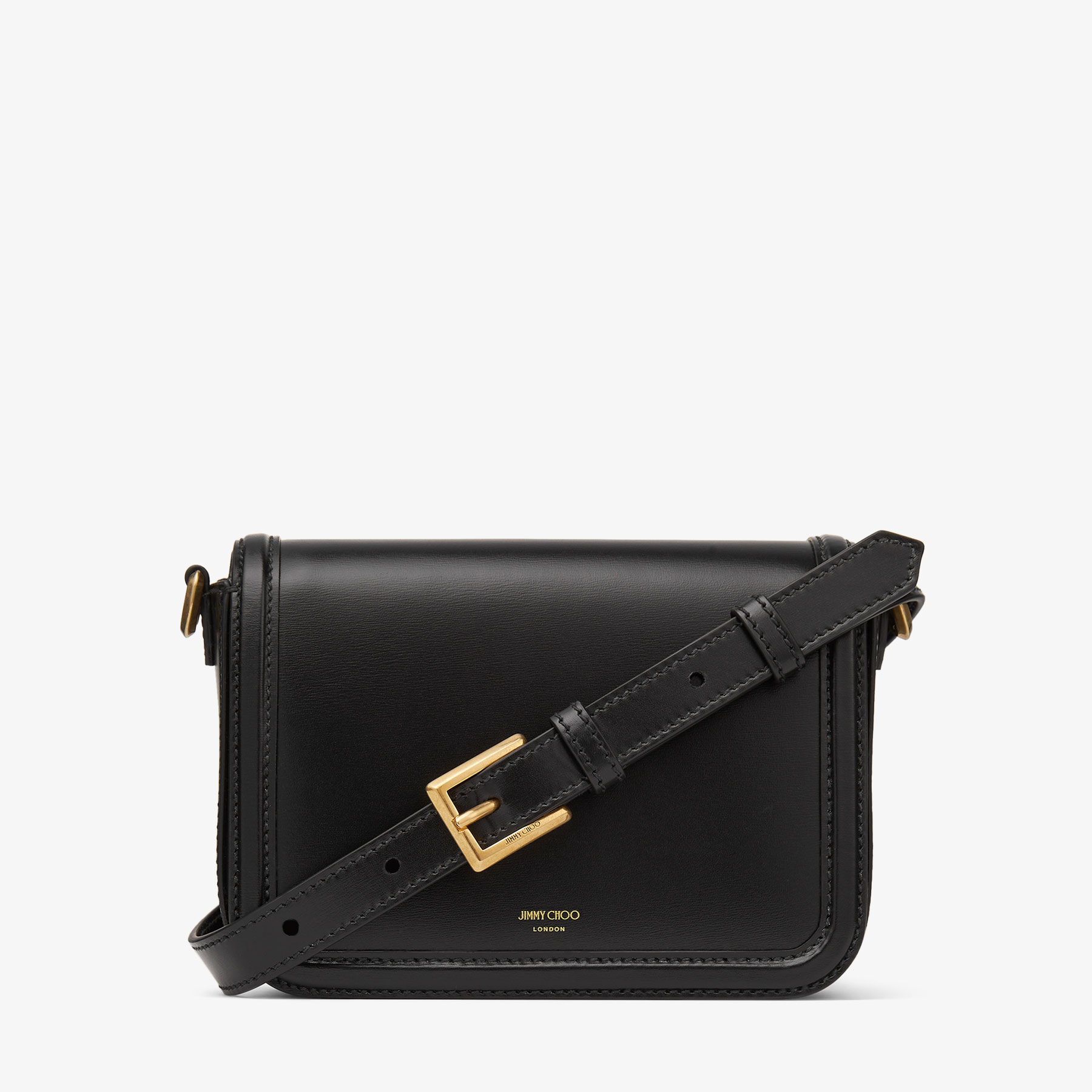 Diamond Crossbody Black Box Calf Leather Crossbody Bag