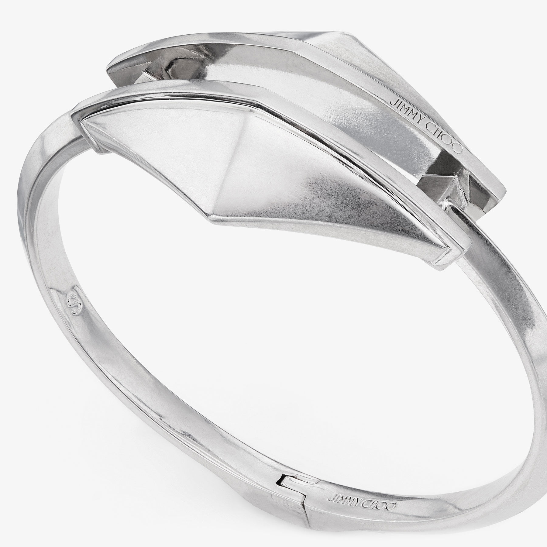 Diamond Link Cuff Silver Finish Cuff Bracelet