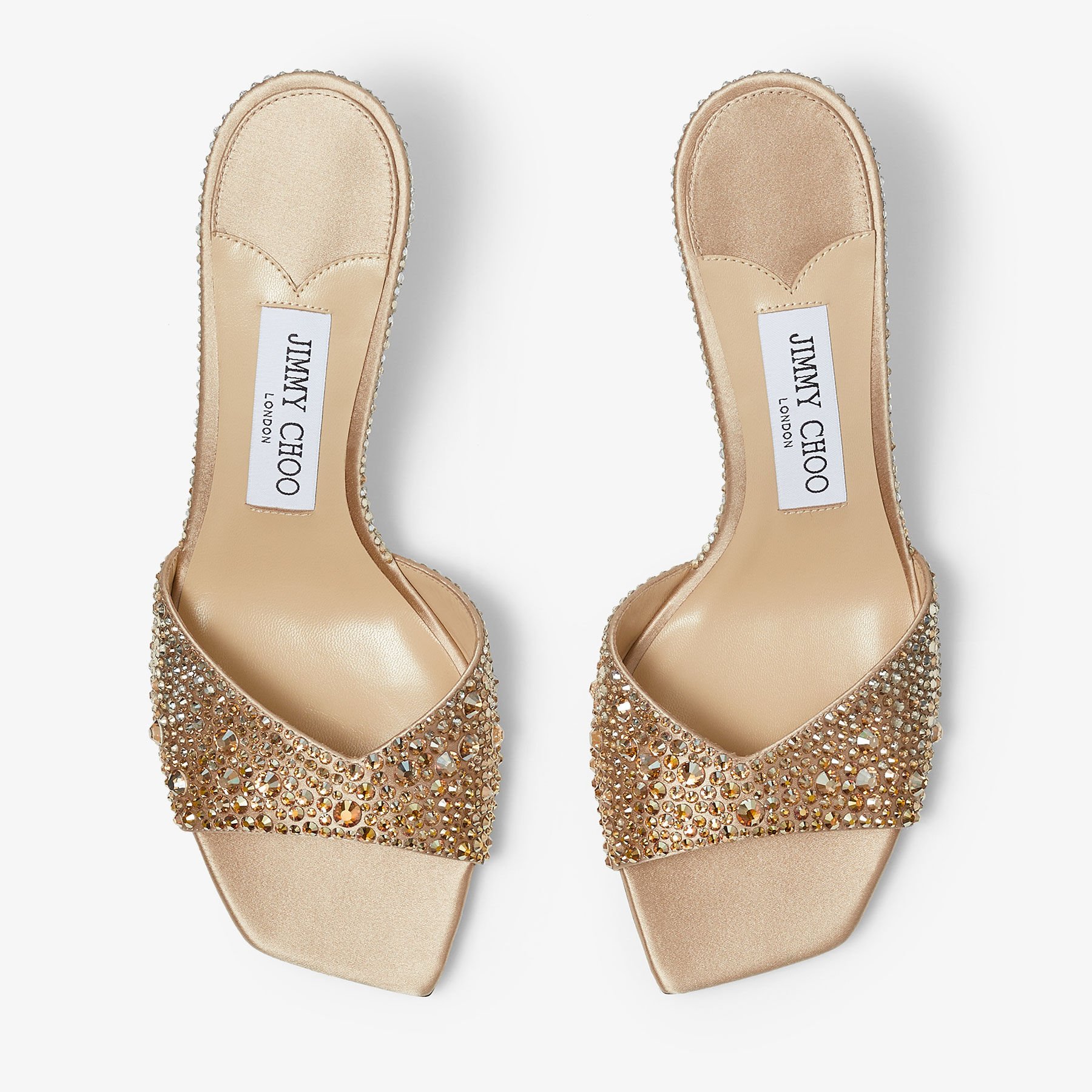 Skye 70 Gold Satin Crystal Sandals