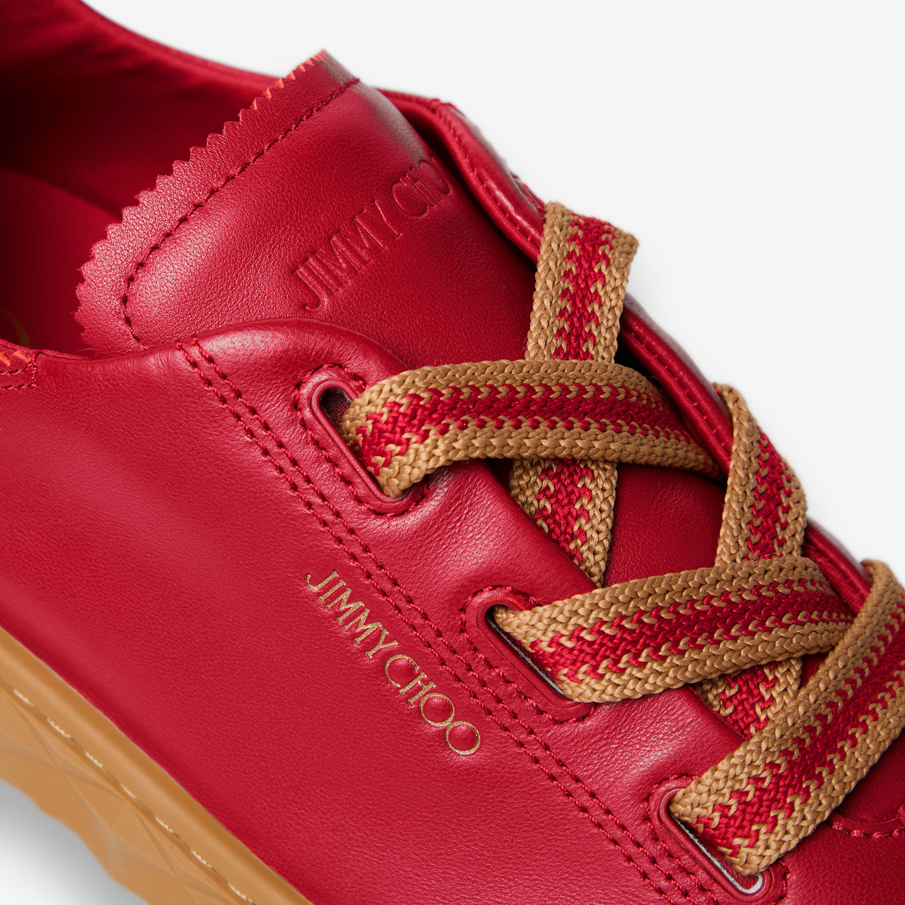 Diamond Light Flex F Ruby Red Leather Trainers