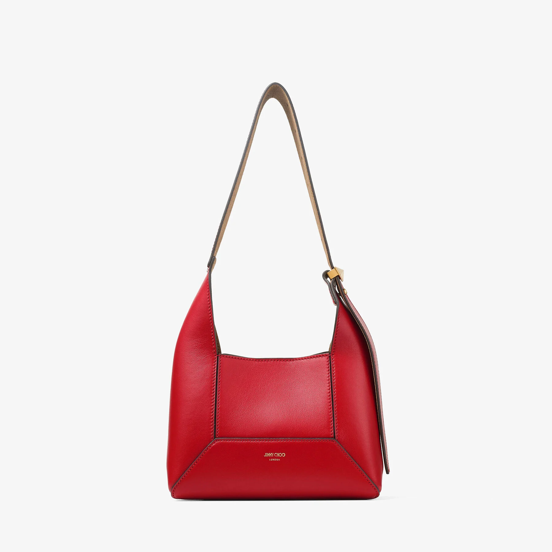 Diamond Hobo S Ruby Red Leather Shoulder Bag