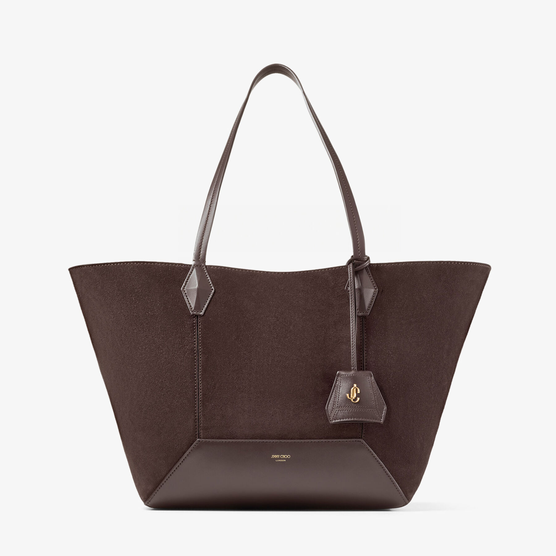 Diamond Tote M Coffee Suede Tote Bag