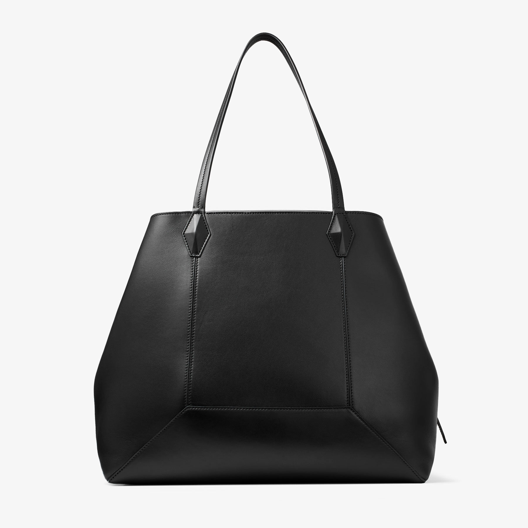 Diamond Tote L Black Calf Leather Tote Bag