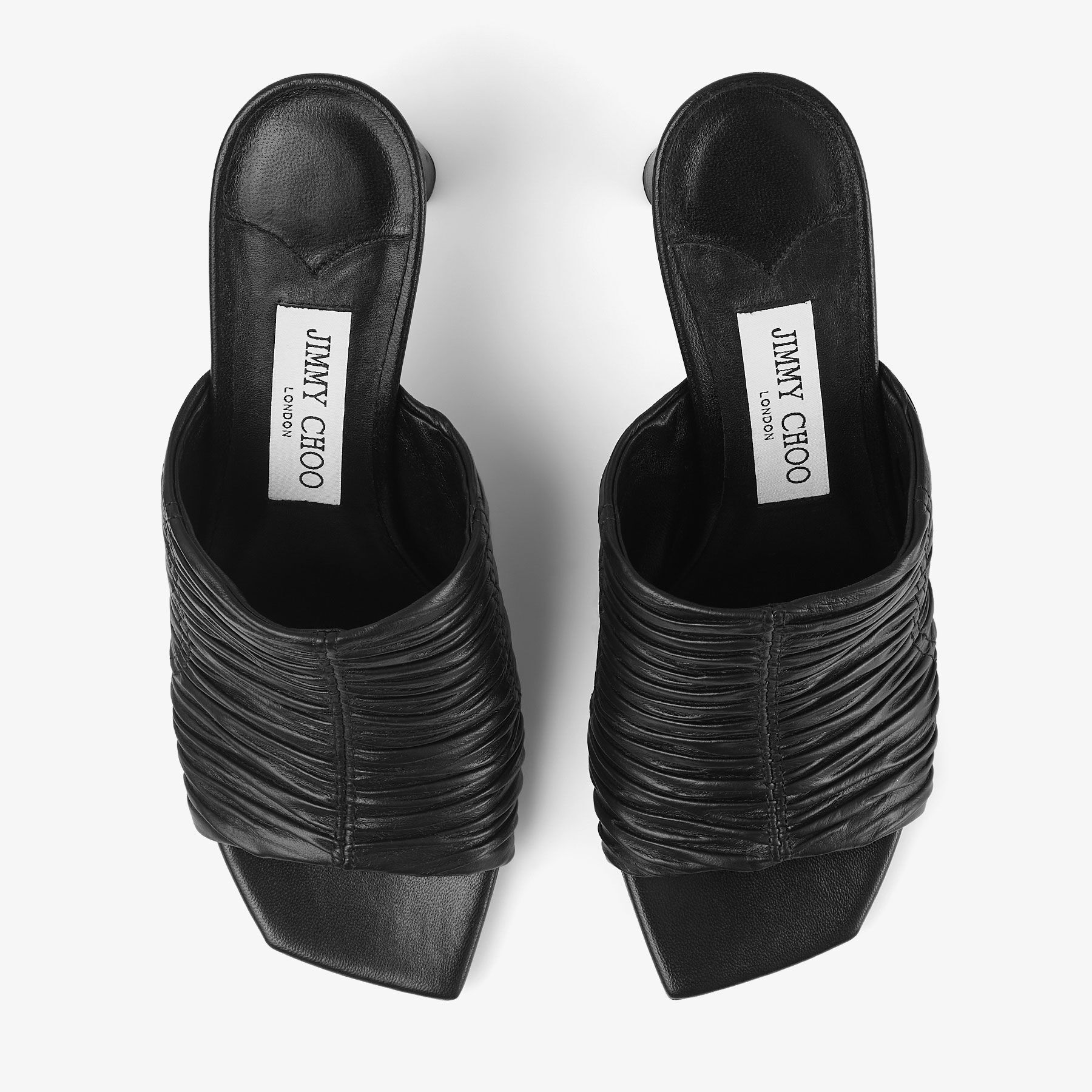 Lua Mule 75 Black Leather Mules