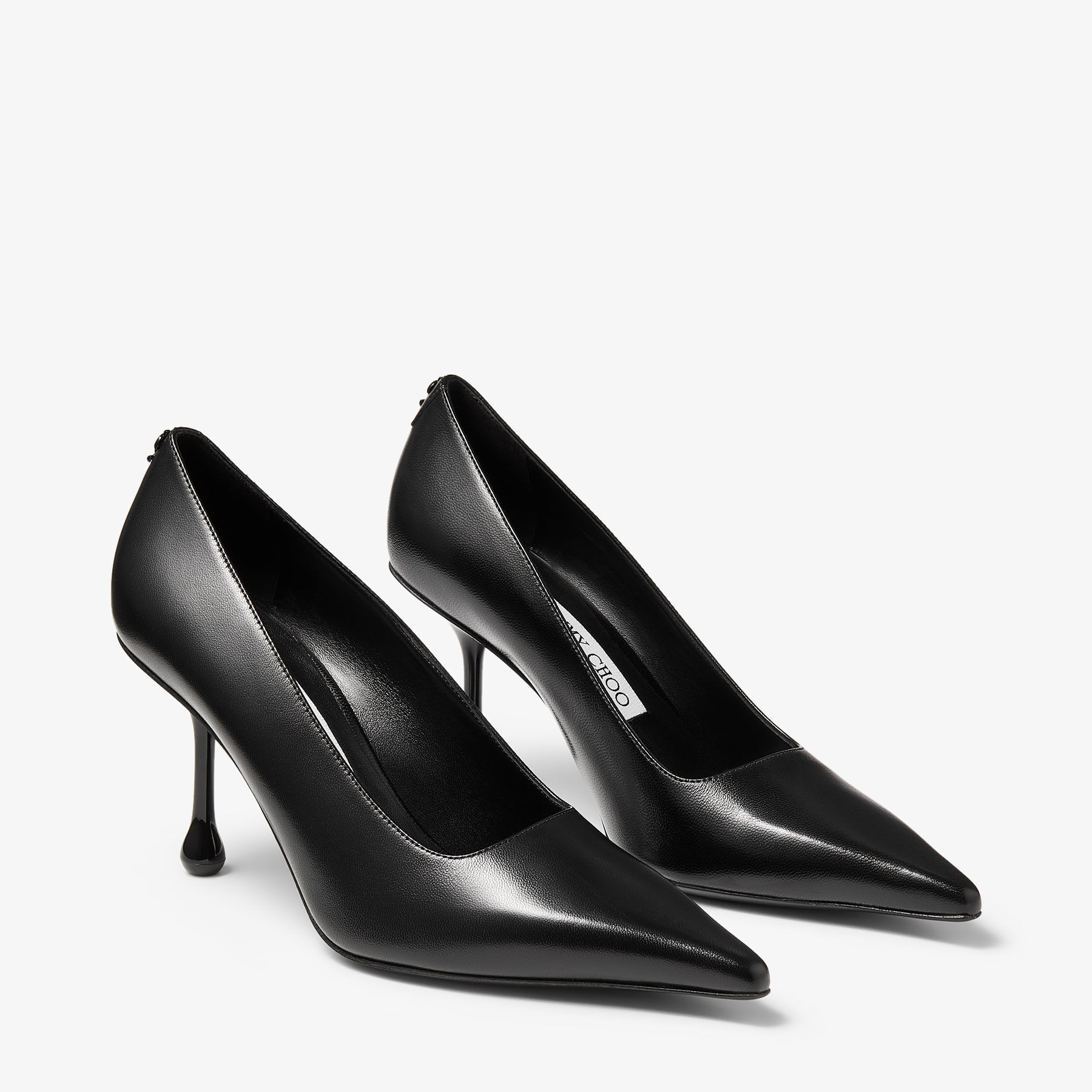 Ixia 80 Black Nappa Leather Pumps
