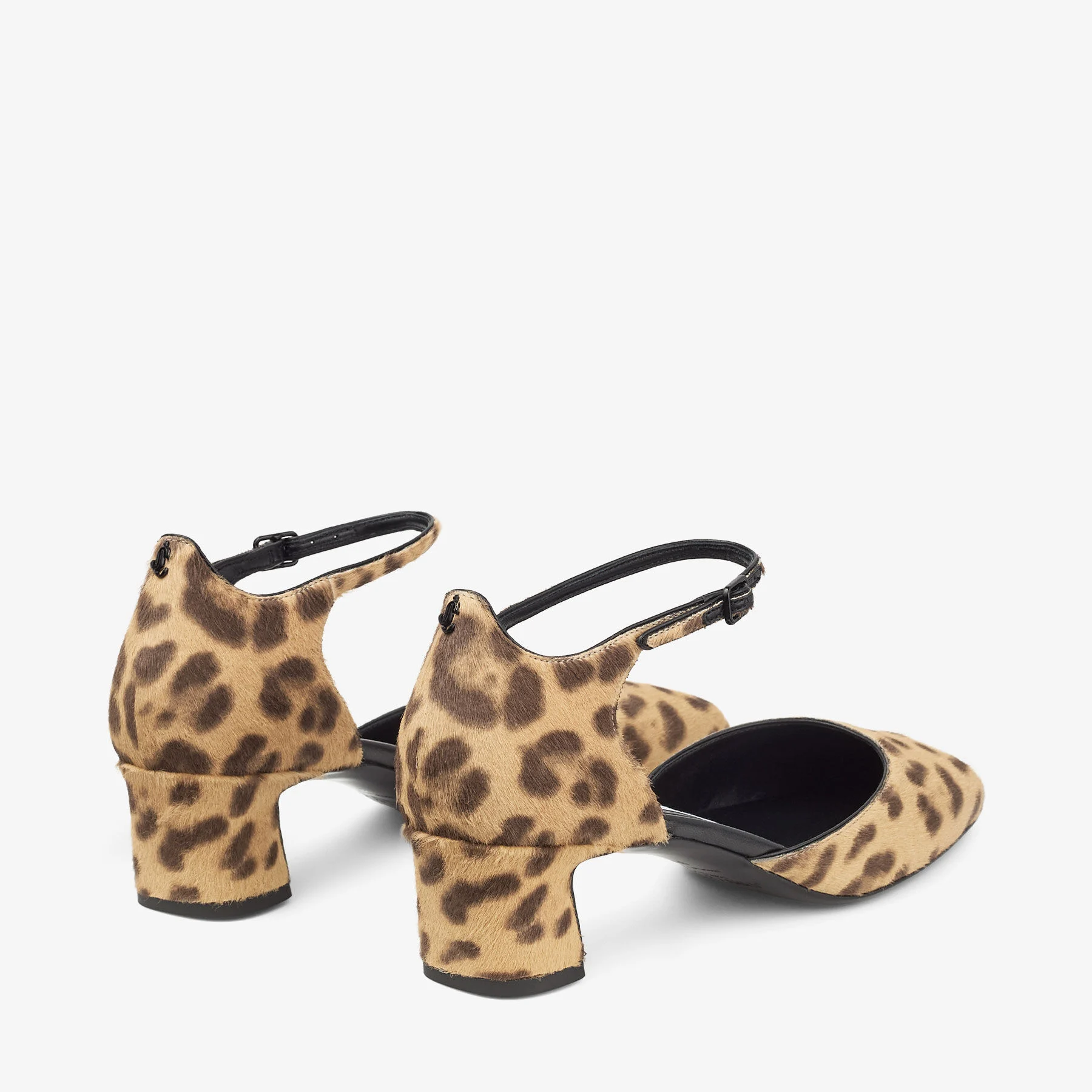 Pixie Block Heel 45 Natural Leopard Print Pony Pumps
