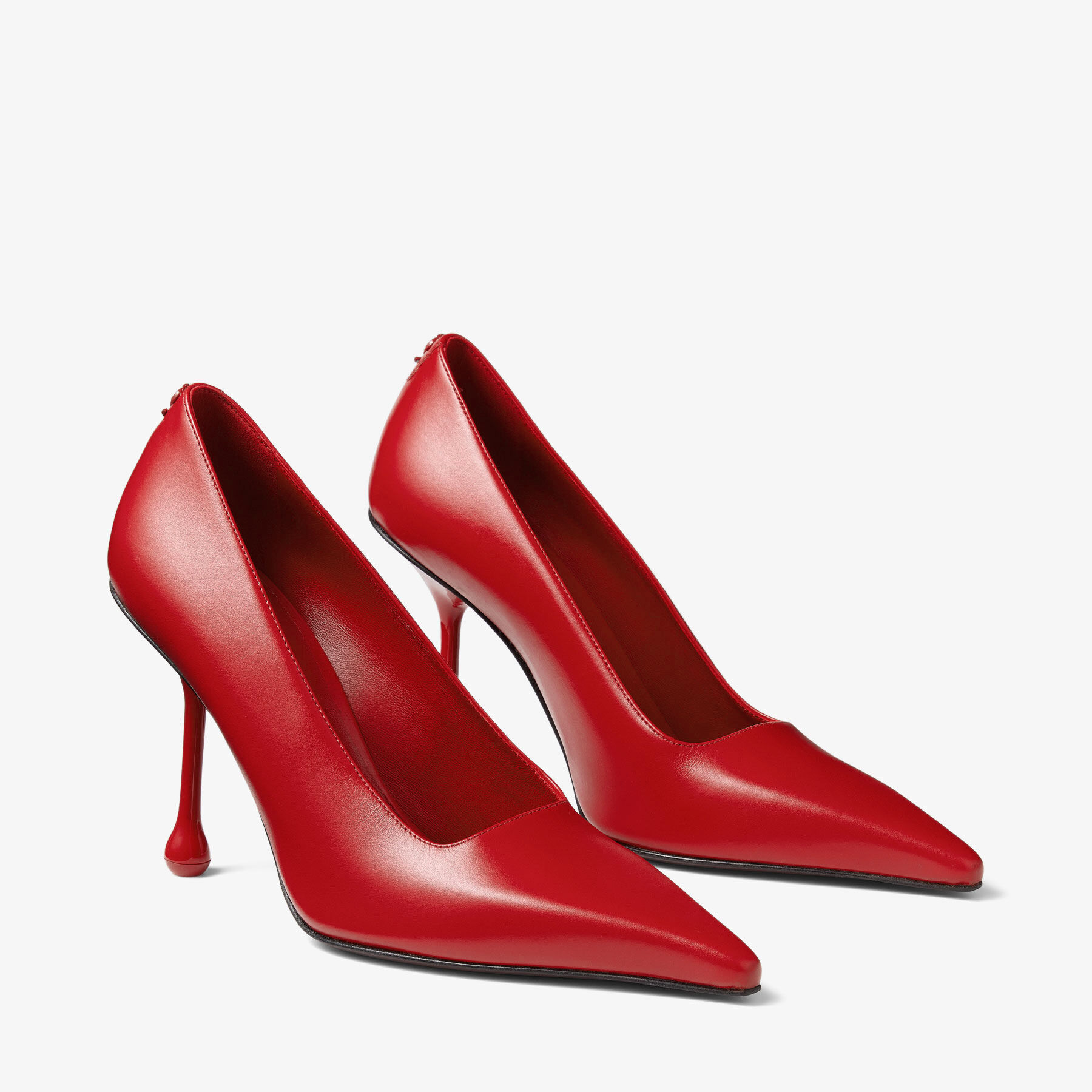 Ixia 95 Ruby Red Leather Pumps