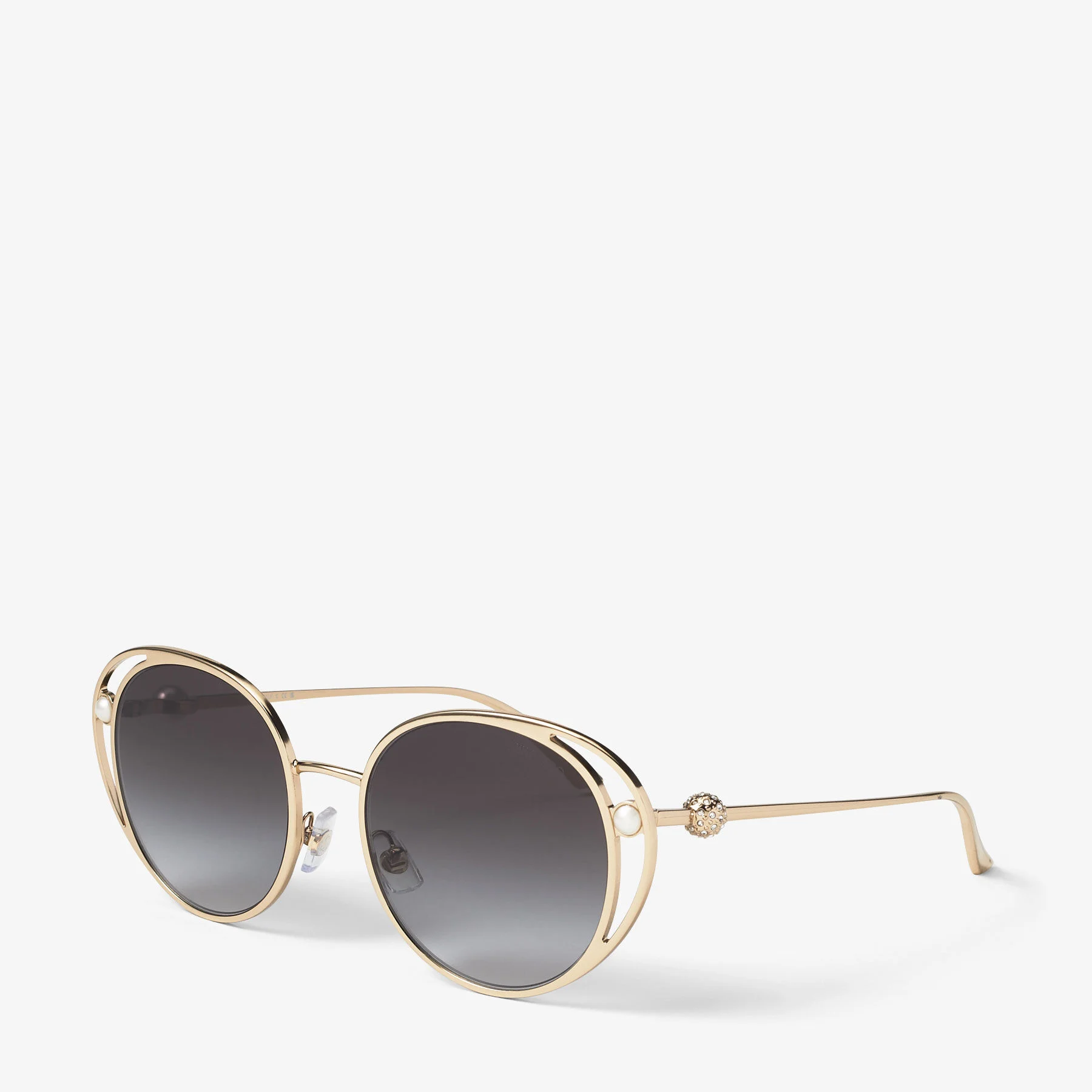 Angela Pale Gold Oval Sunglasses