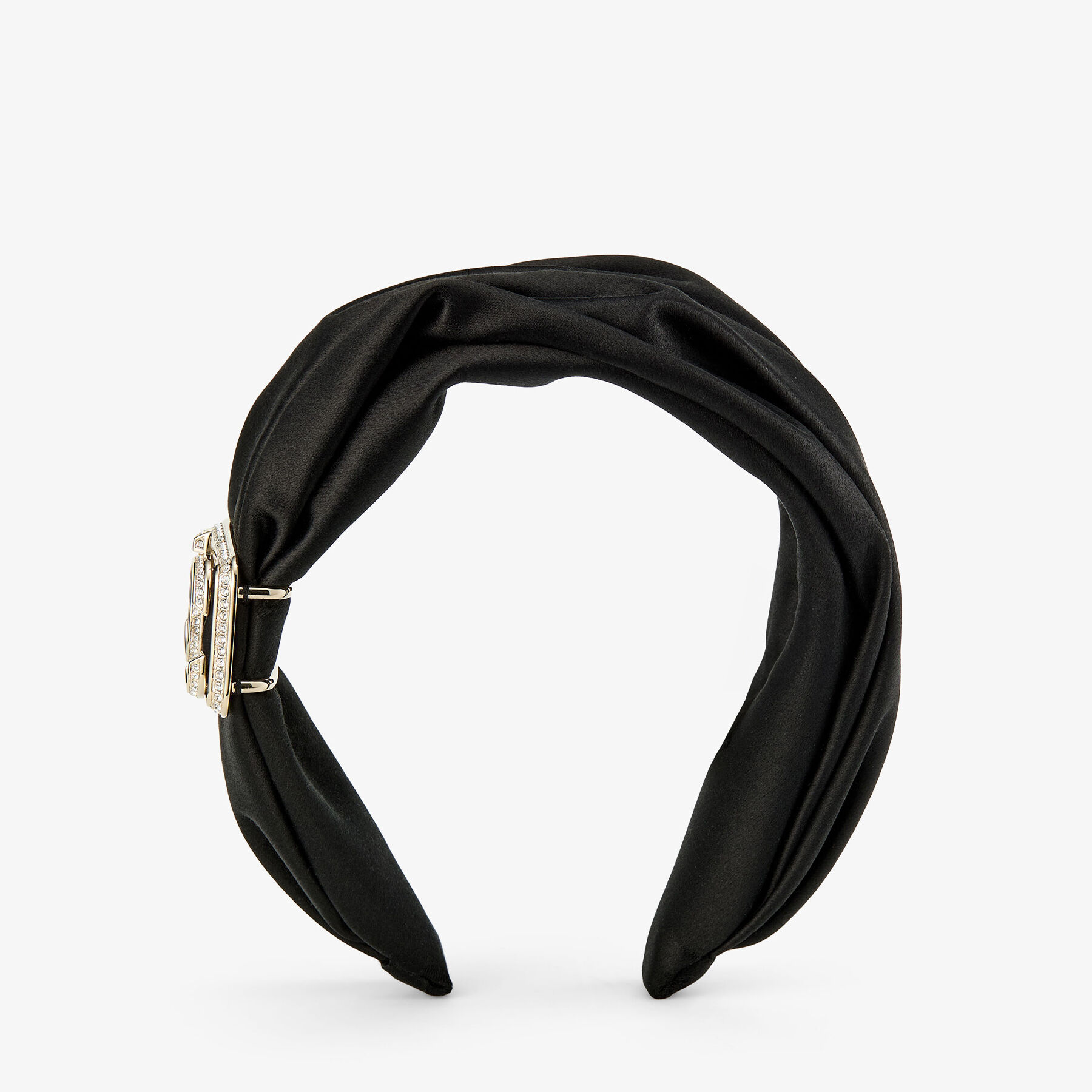 Edie Headband Black Puffed Satin Headband