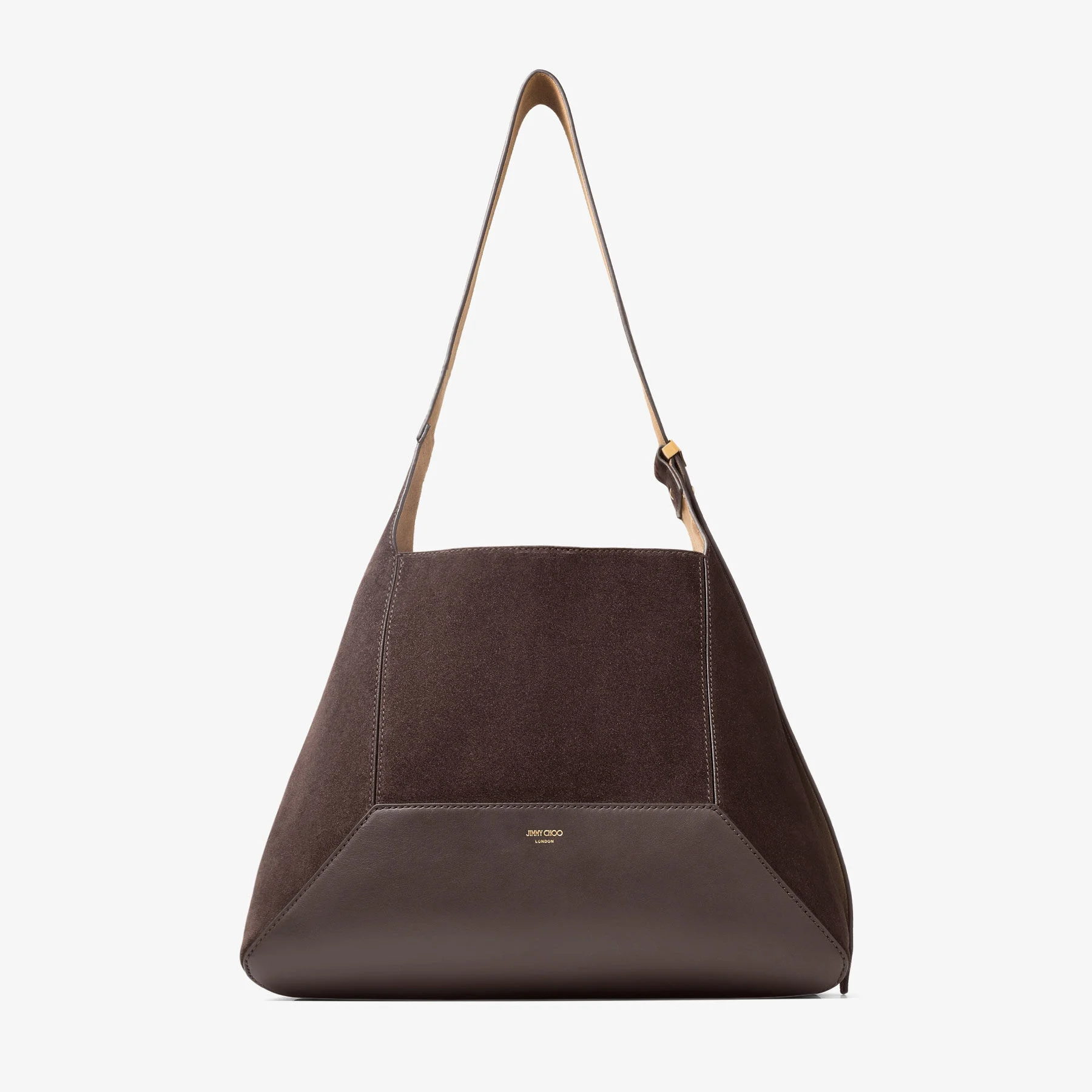 Diamond Hobo M Coffee Suede Shoulder Bag