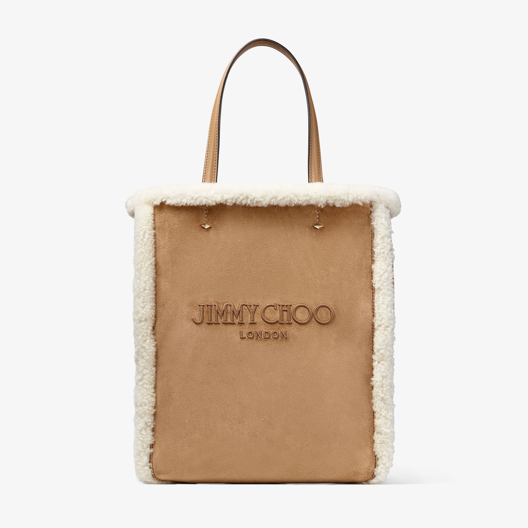 Lenny North-South M Rattan Suede Tote Bag