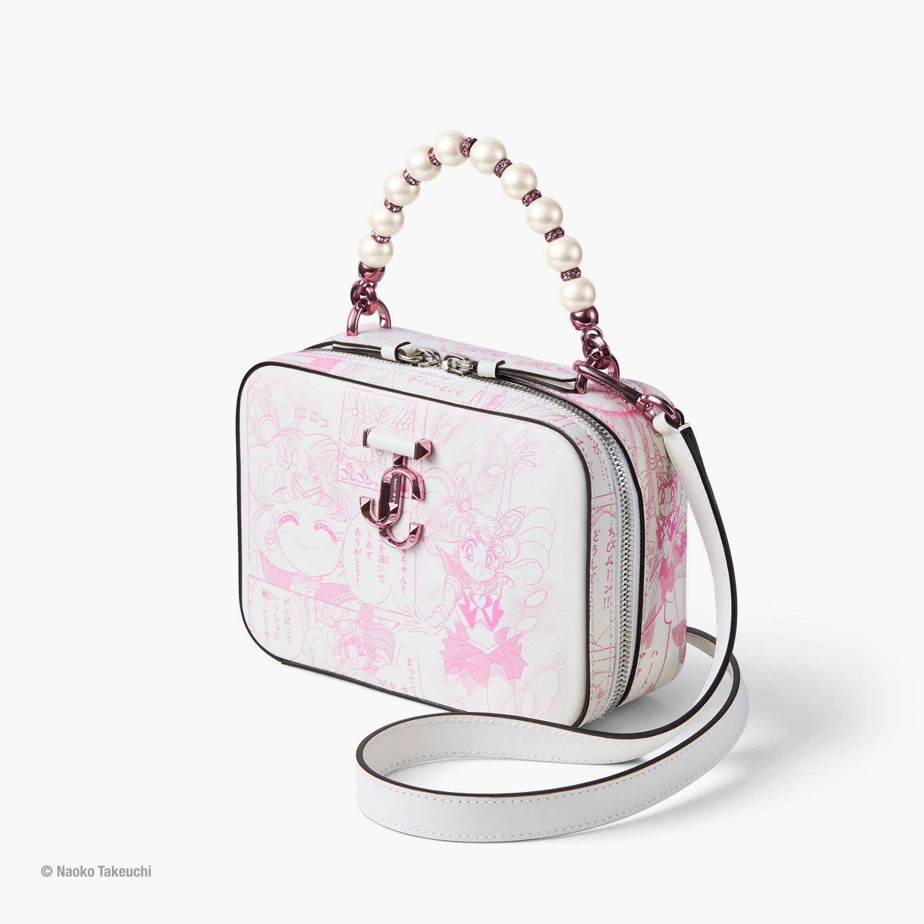 Sailor Chibi Moon Avenue Vanity Bag Baby Pink Manga Print Leather Handbag