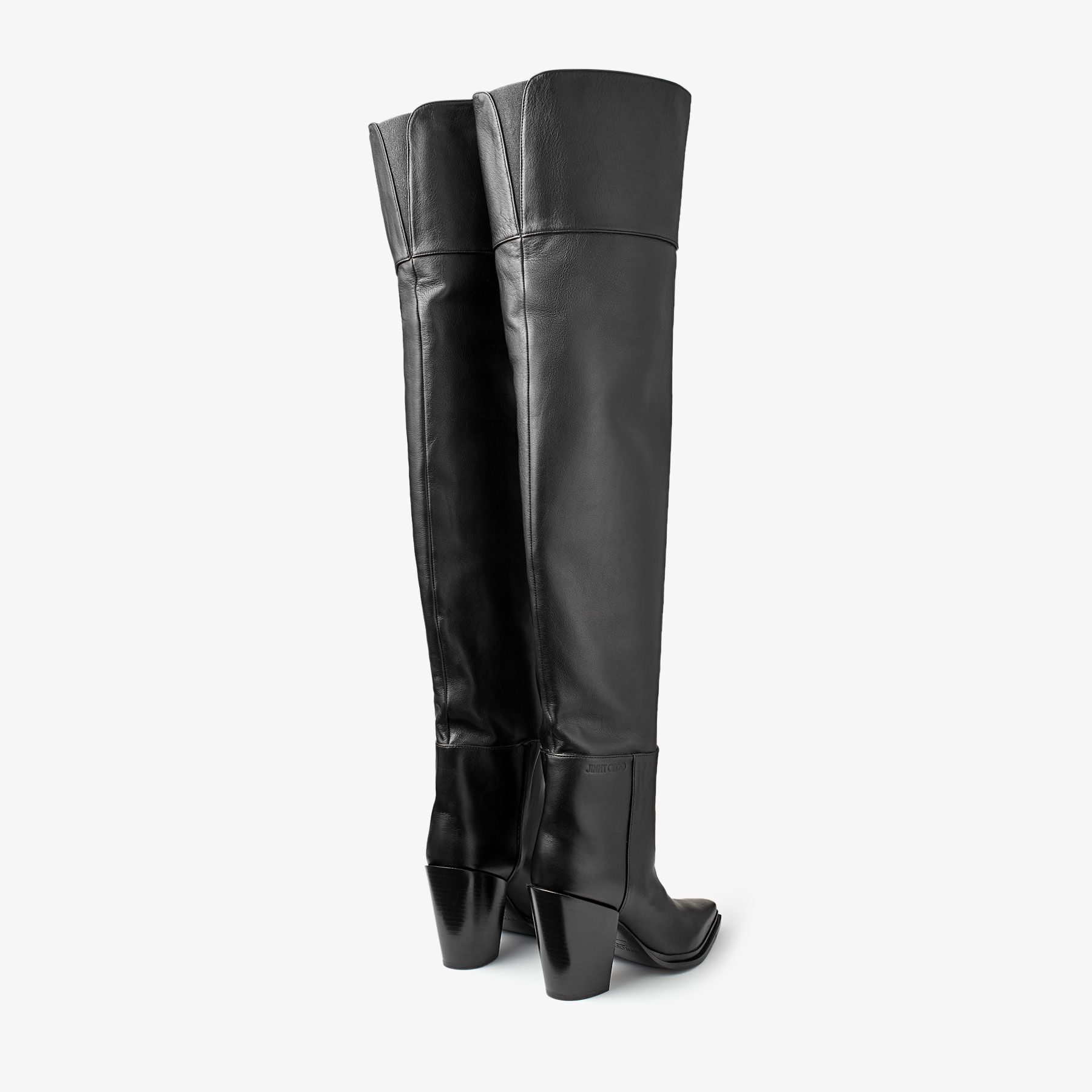 Cece Over The Knee Boot 80 Black Leather Over-The-Knee Boots
