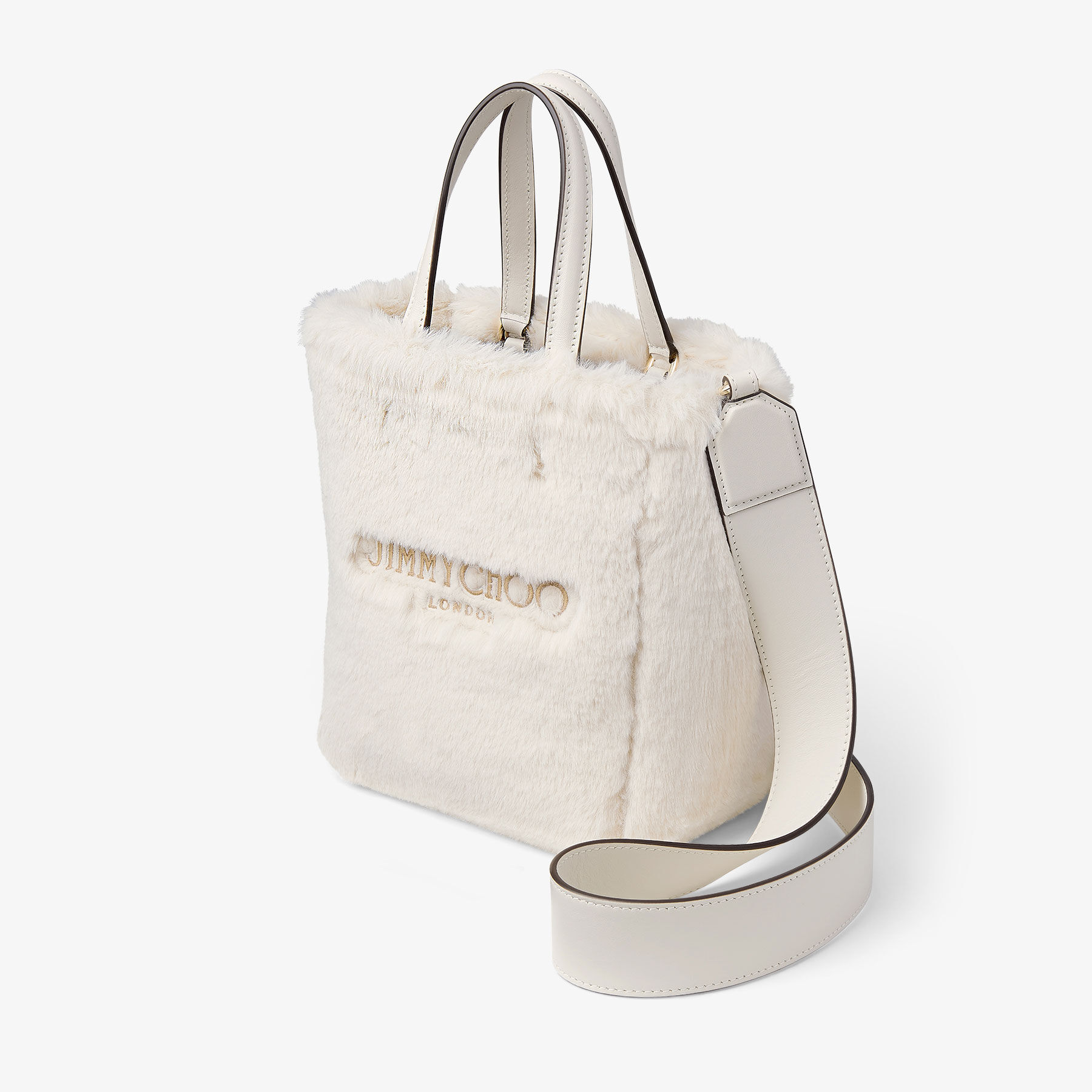 Lenny North-South S Latte Faux Fur Tote Bag