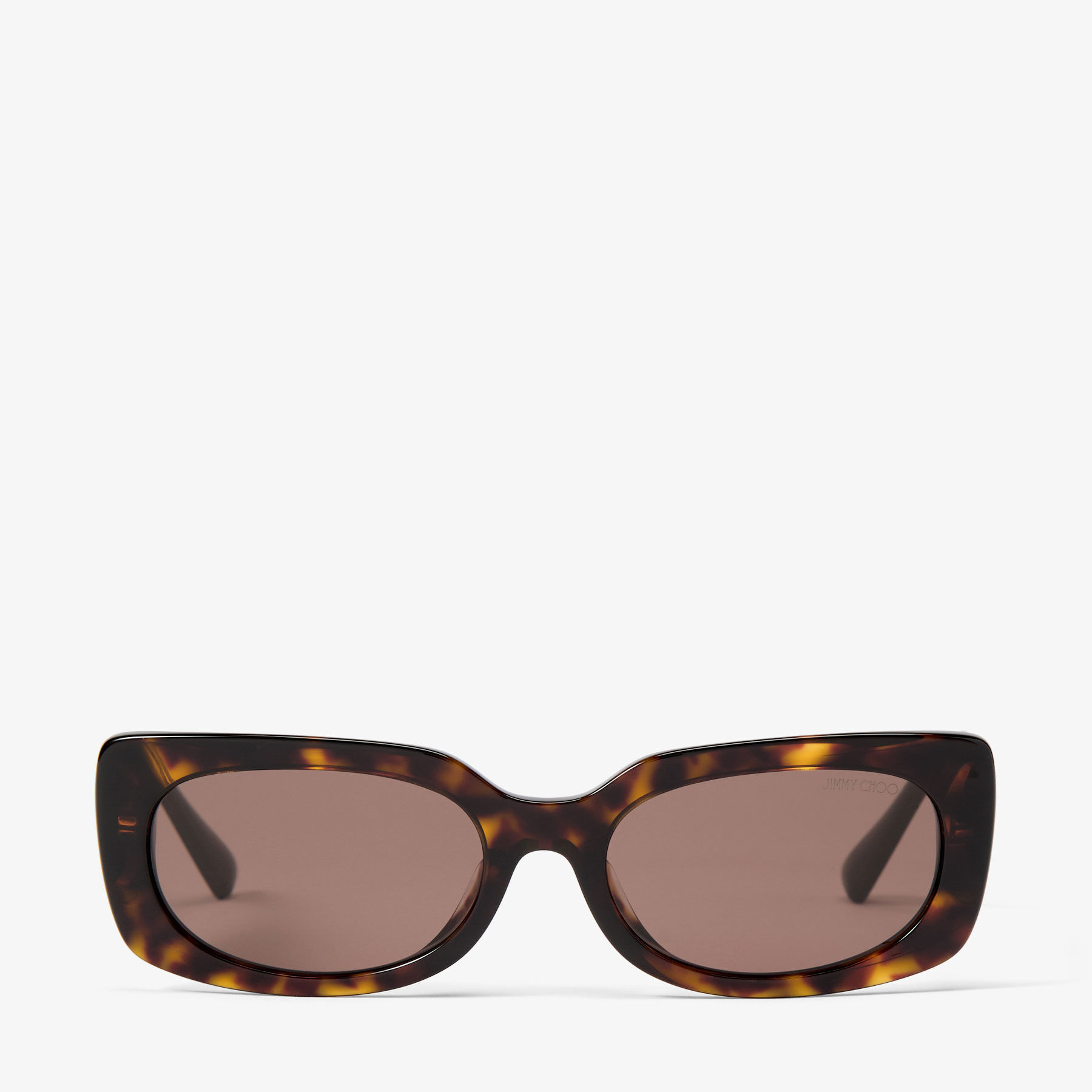 Emeline Brown Havana Rectangle Frame Sunglasses