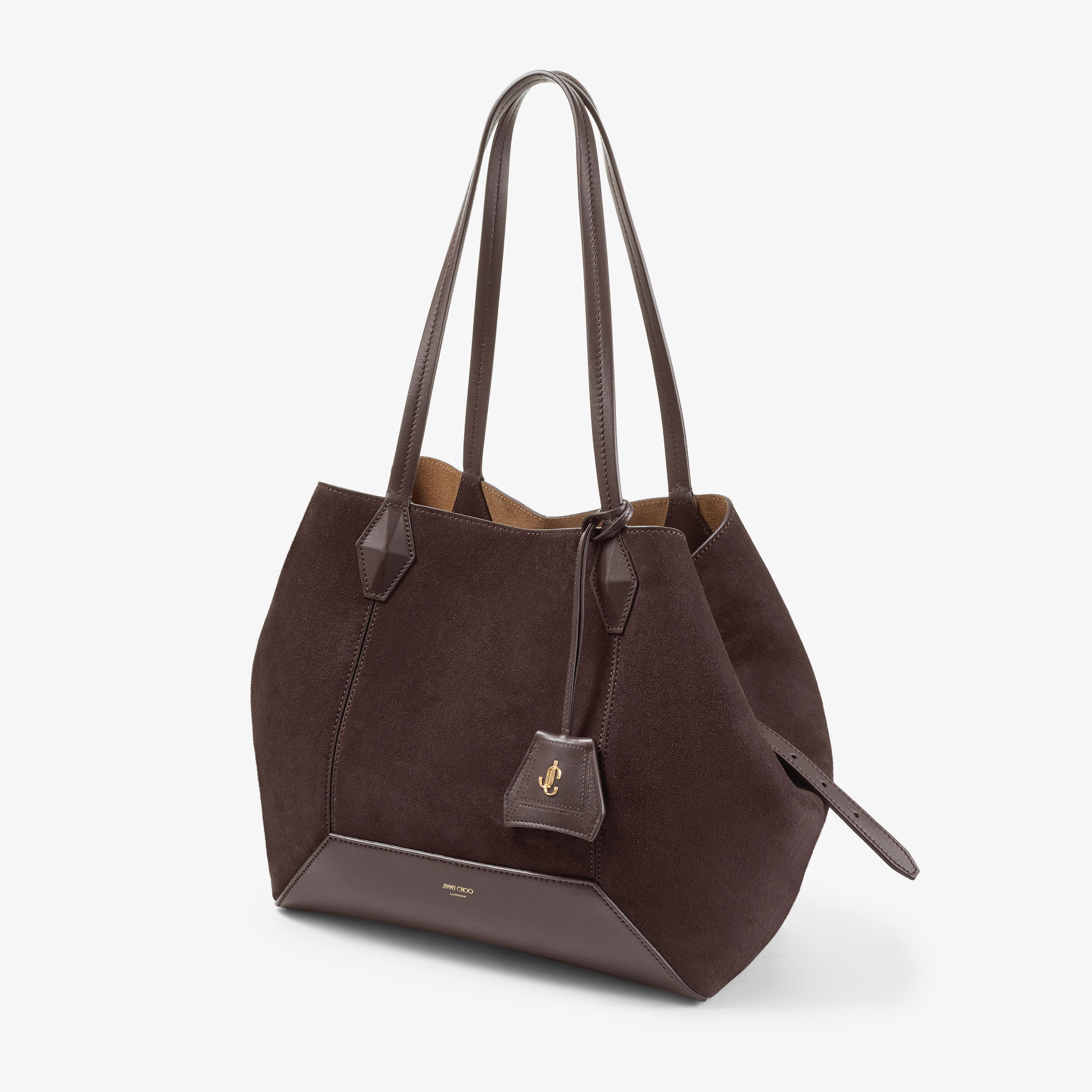 Diamond Tote M Coffee Suede Tote Bag