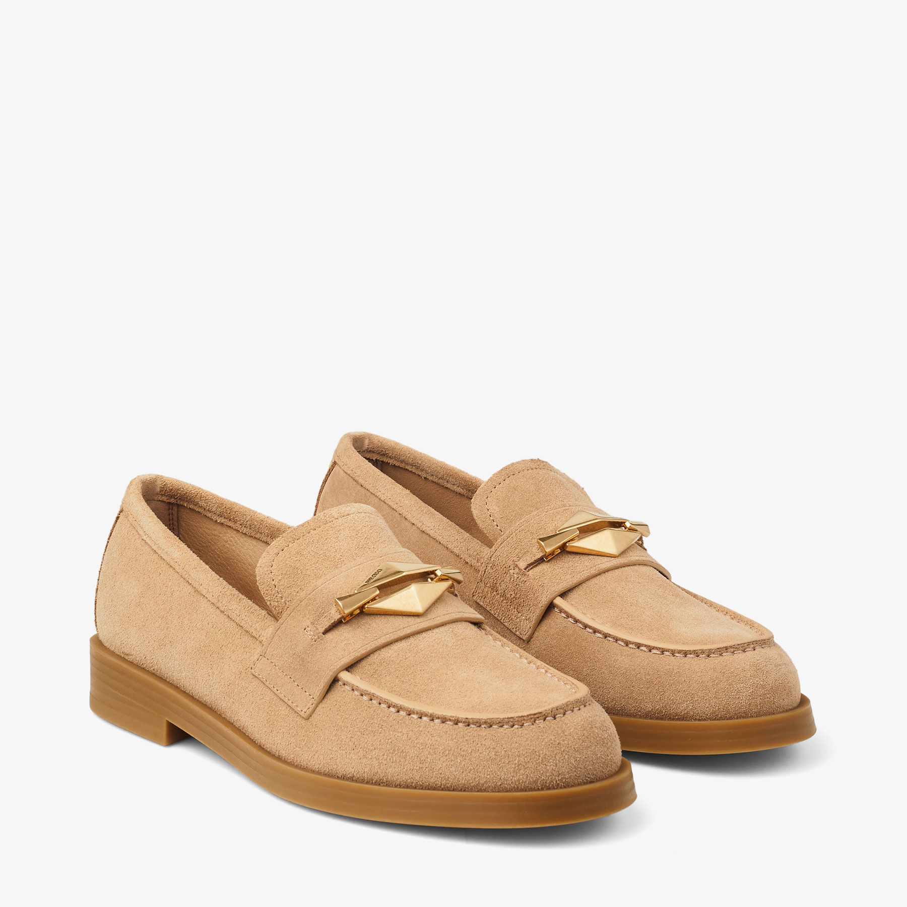 Maddie Diamond Biscuit Suede Loafers