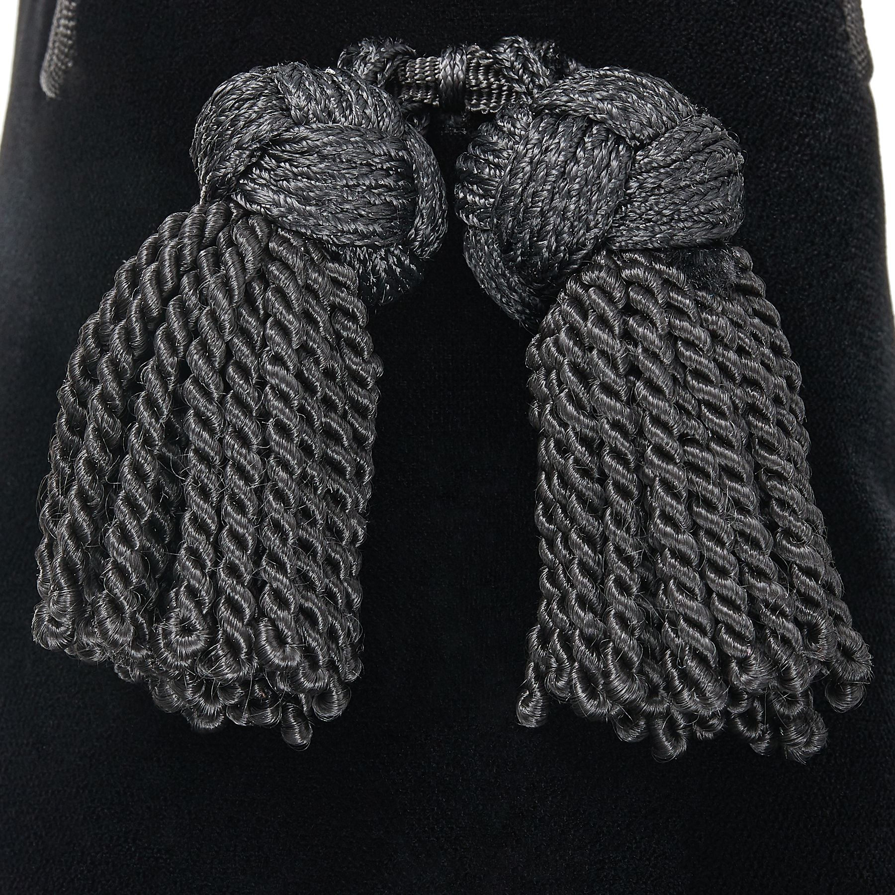 Foxley M Black Velvet Slip-On Shoes with Tassel