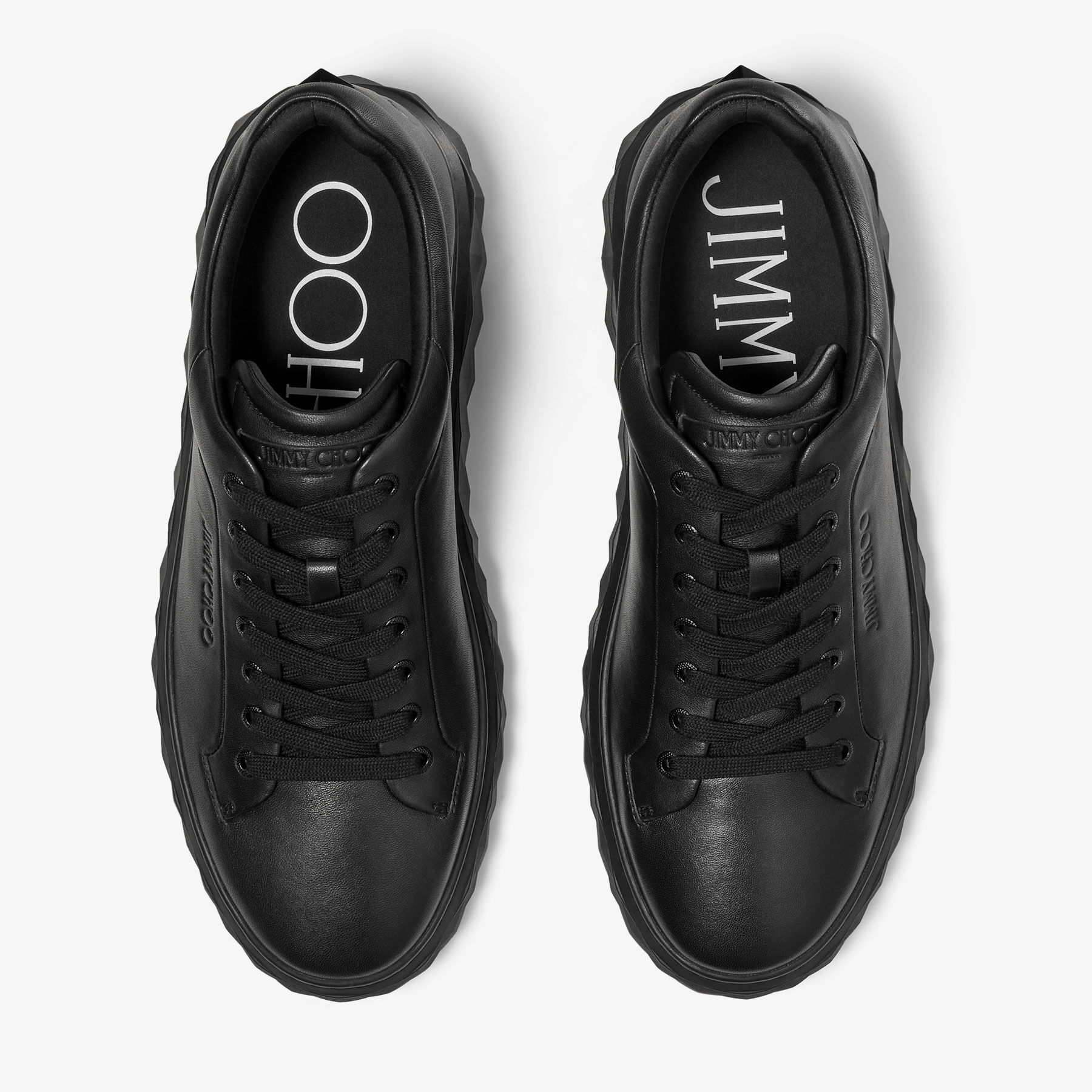 Diamond Maxi M II Black Nappa Leather Platform Trainers