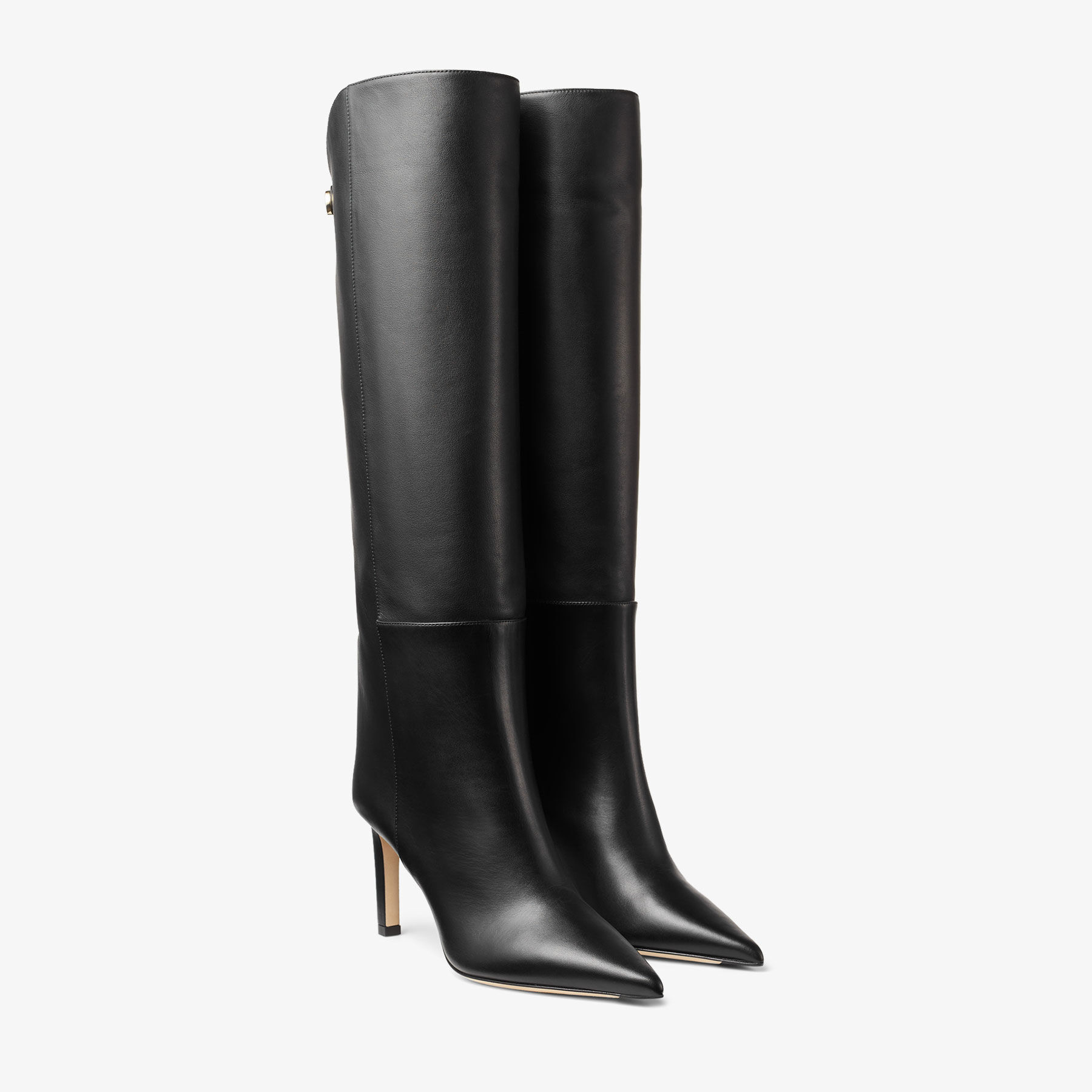 Alizze Knee Boot 85 Black Smooth Leather Knee-High Boots
