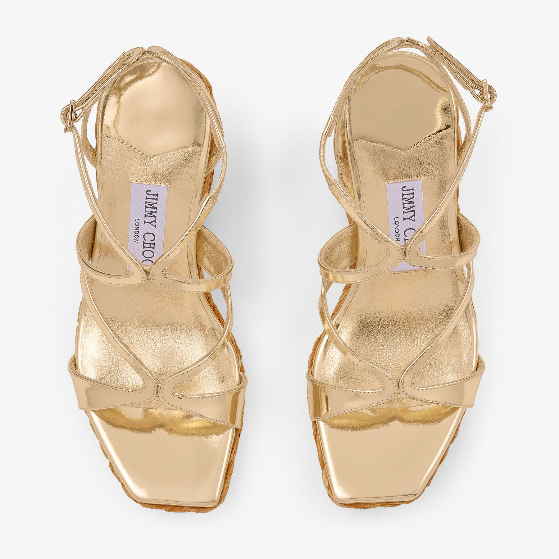 Ayla 110 Gold Metallic Leather Wedge