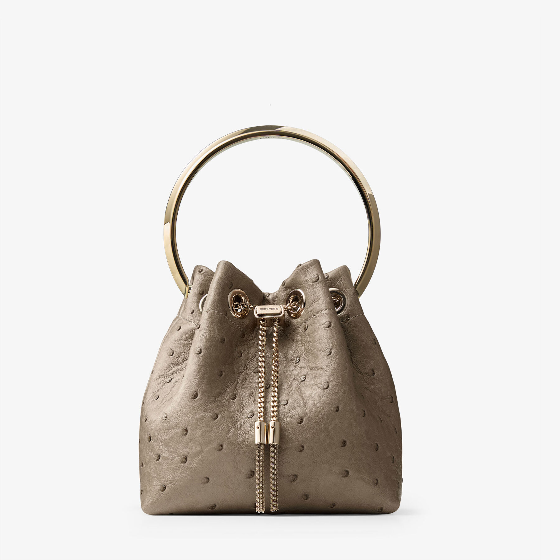Bon Bon Taupe Ostrich Leather Bag