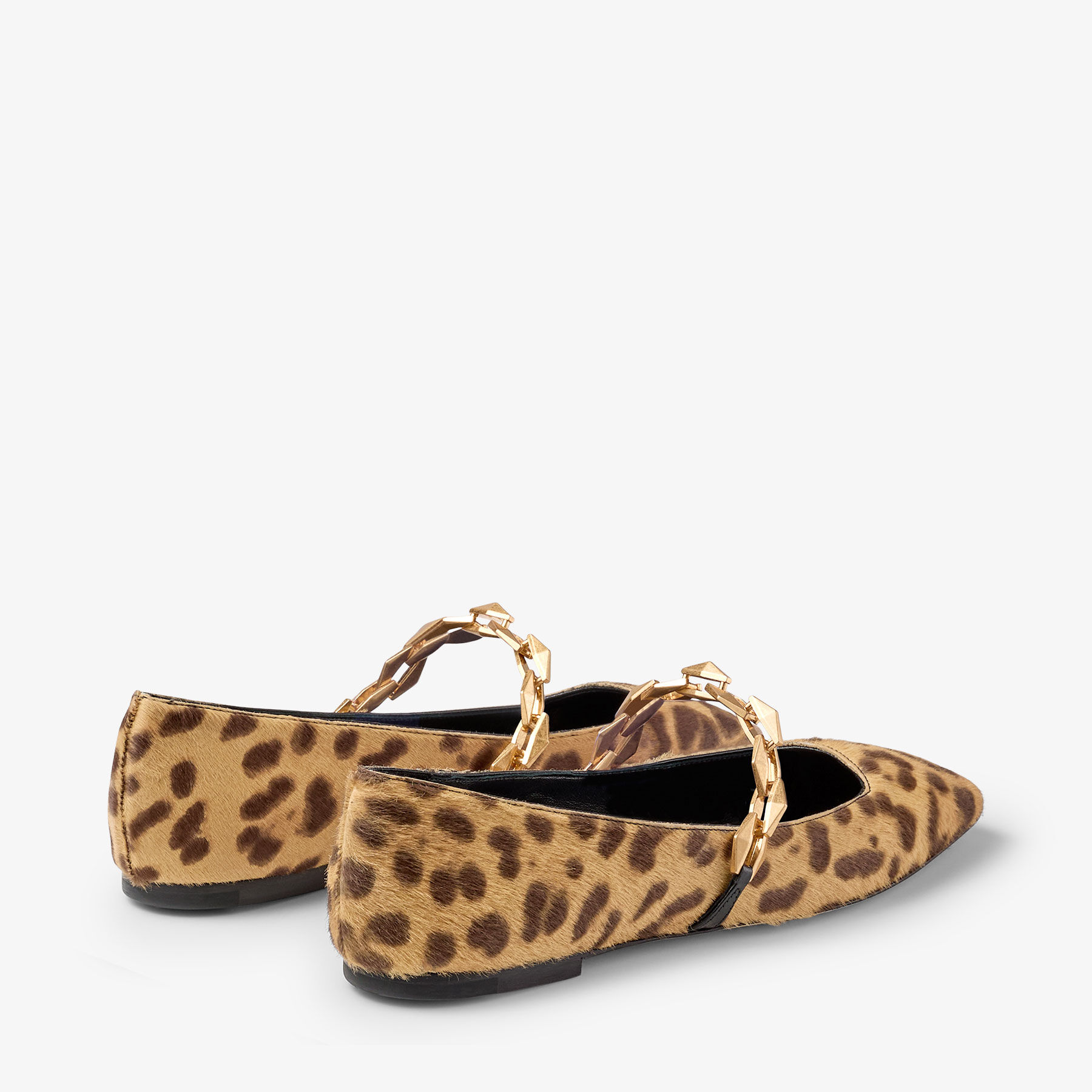 Diamond Tilda Flat Natural Leopard Print Pony Flats