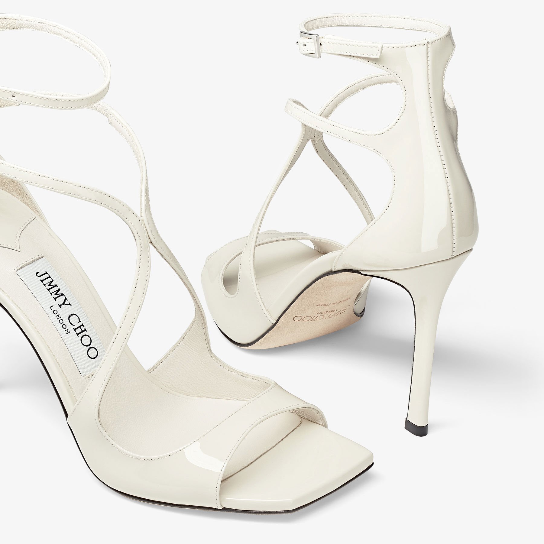 Azia 95 Latte Patent Leather Sandals