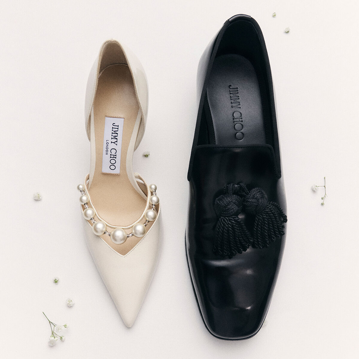 Aurelie 65 Latte Patent Leather Pointed Pumps with Pearl Embellishment