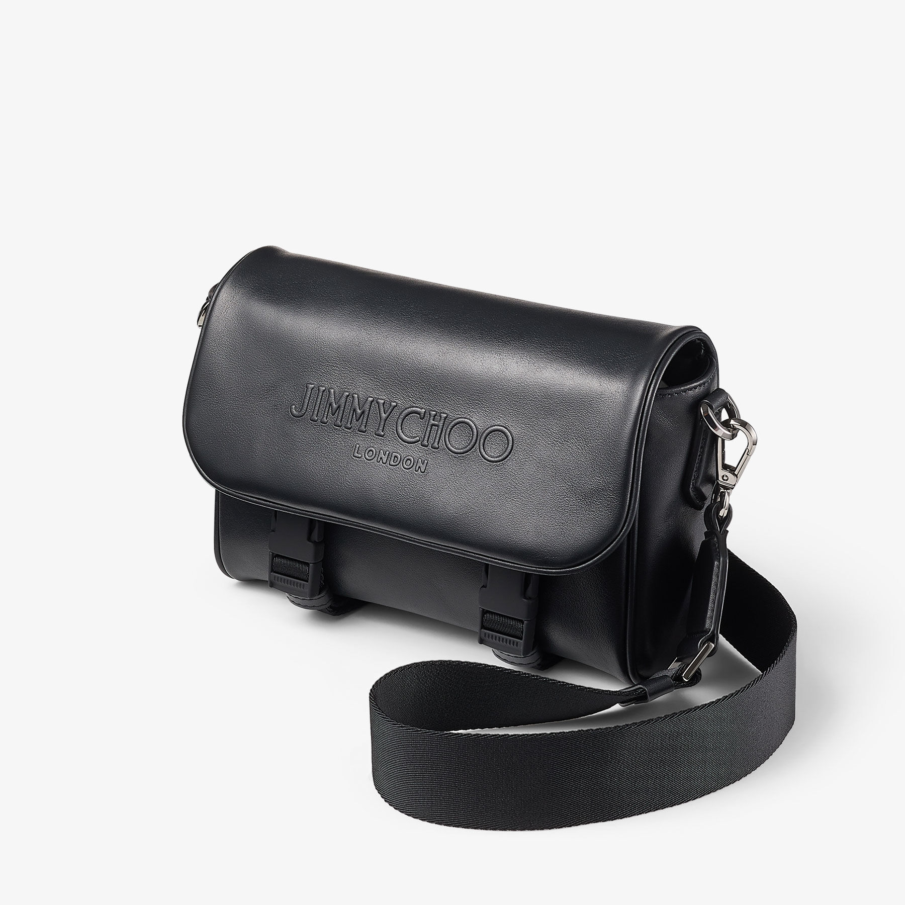 Eli Black Embossed Leather Cross Body Bag