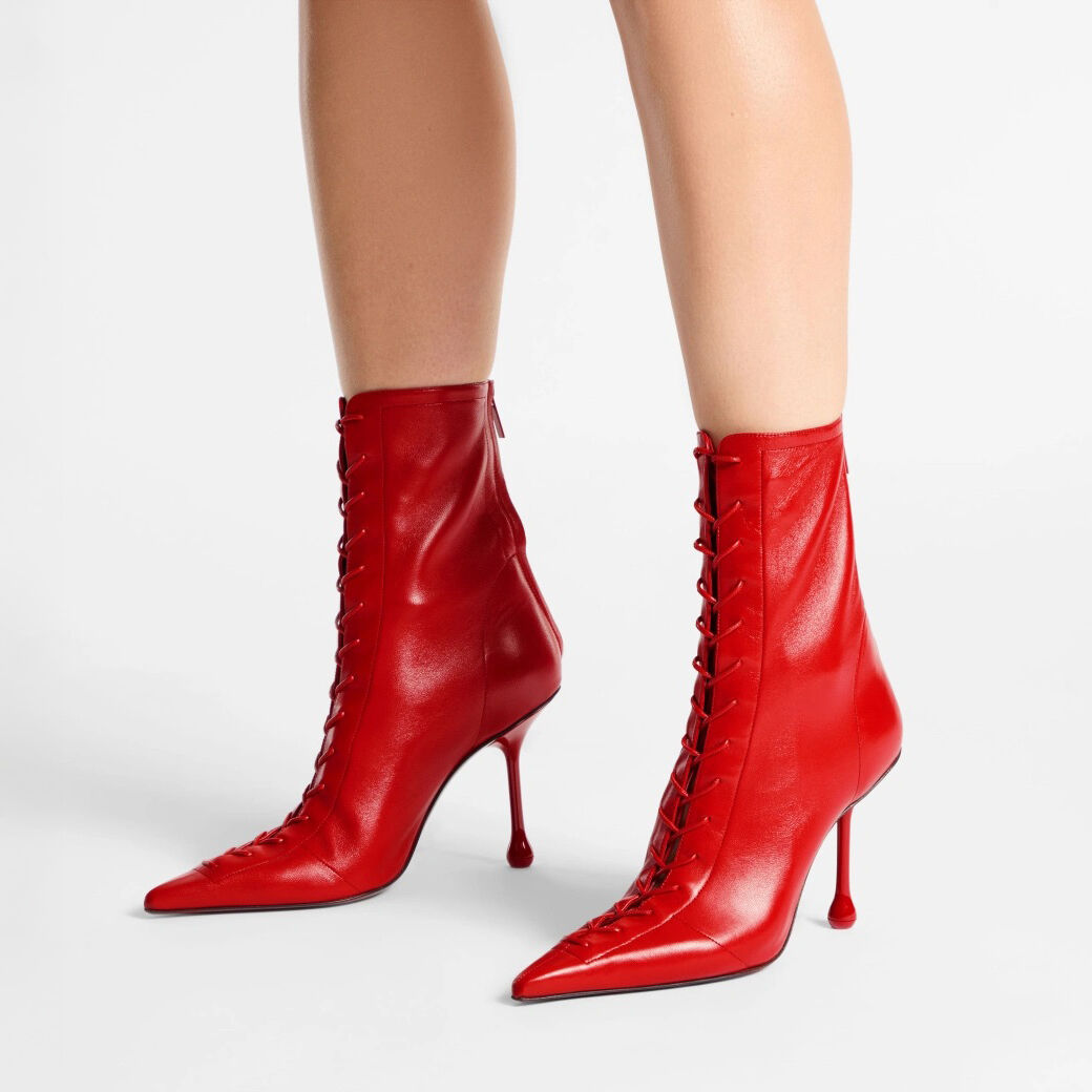 Scarlett Ankle Boot 95 Postbox Red Nappa Leather Boots