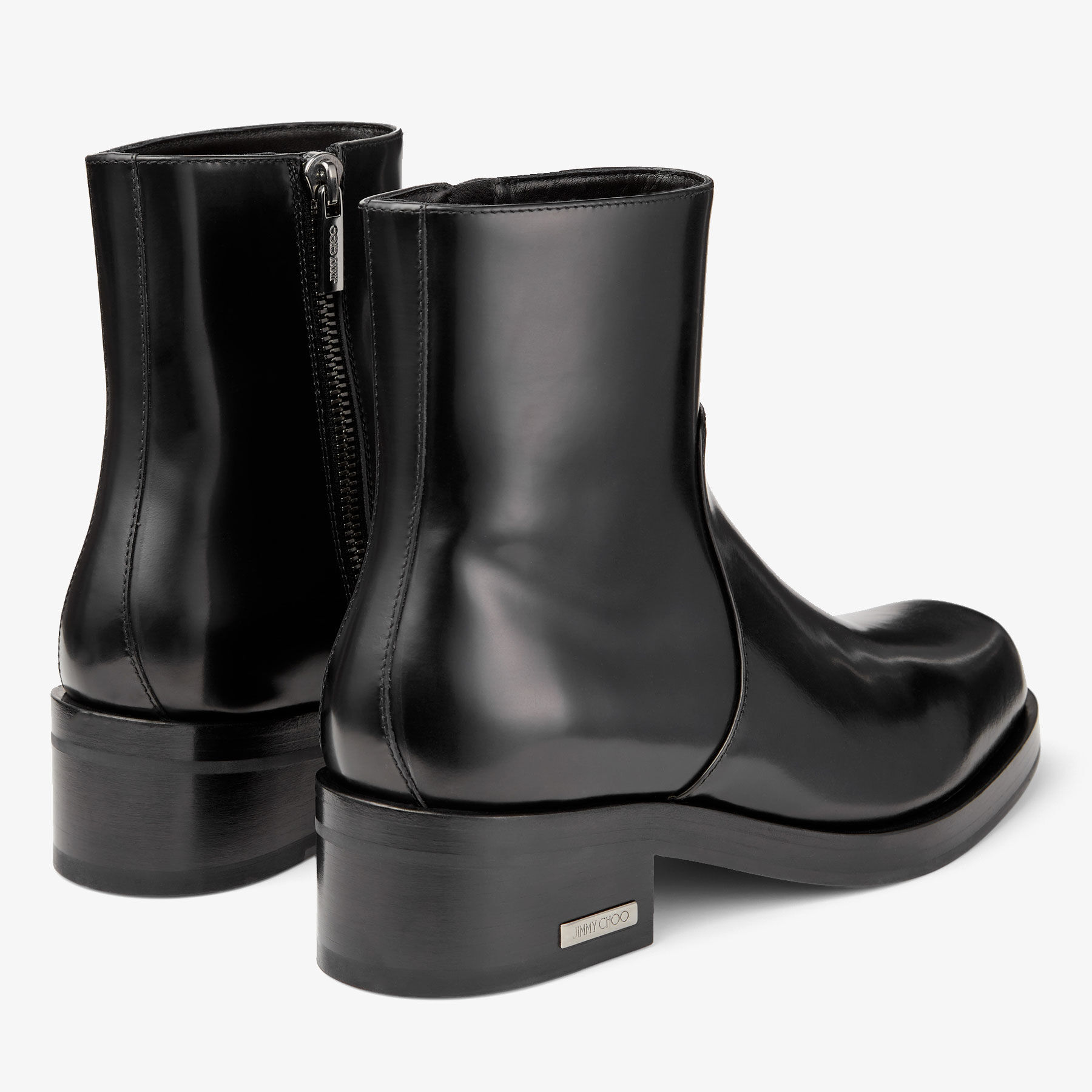 Elias Zip Boot Black Calf Leather Zip Boots
