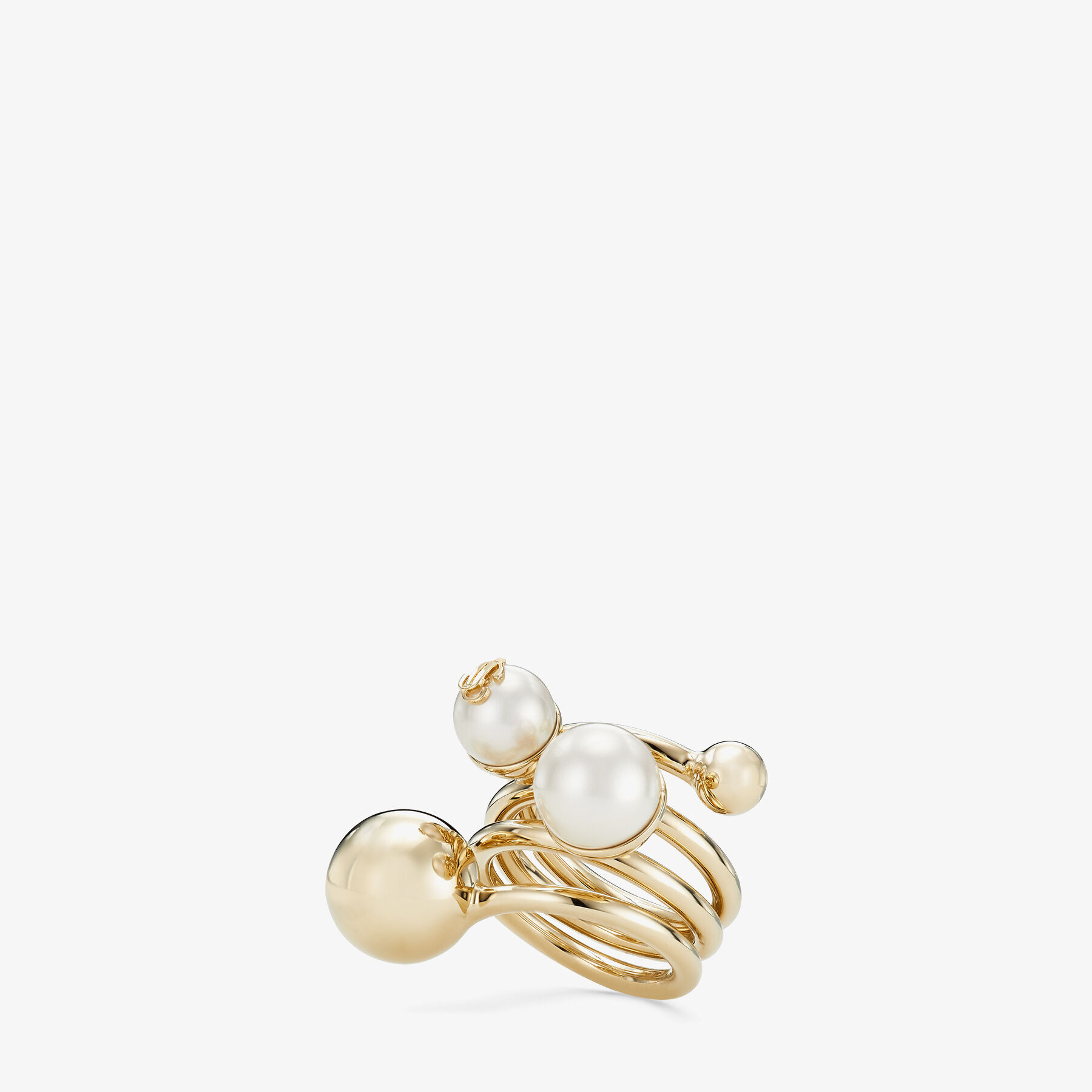 JC Multi Pearl Ring Gold-Finish Metal Ring with Pearls