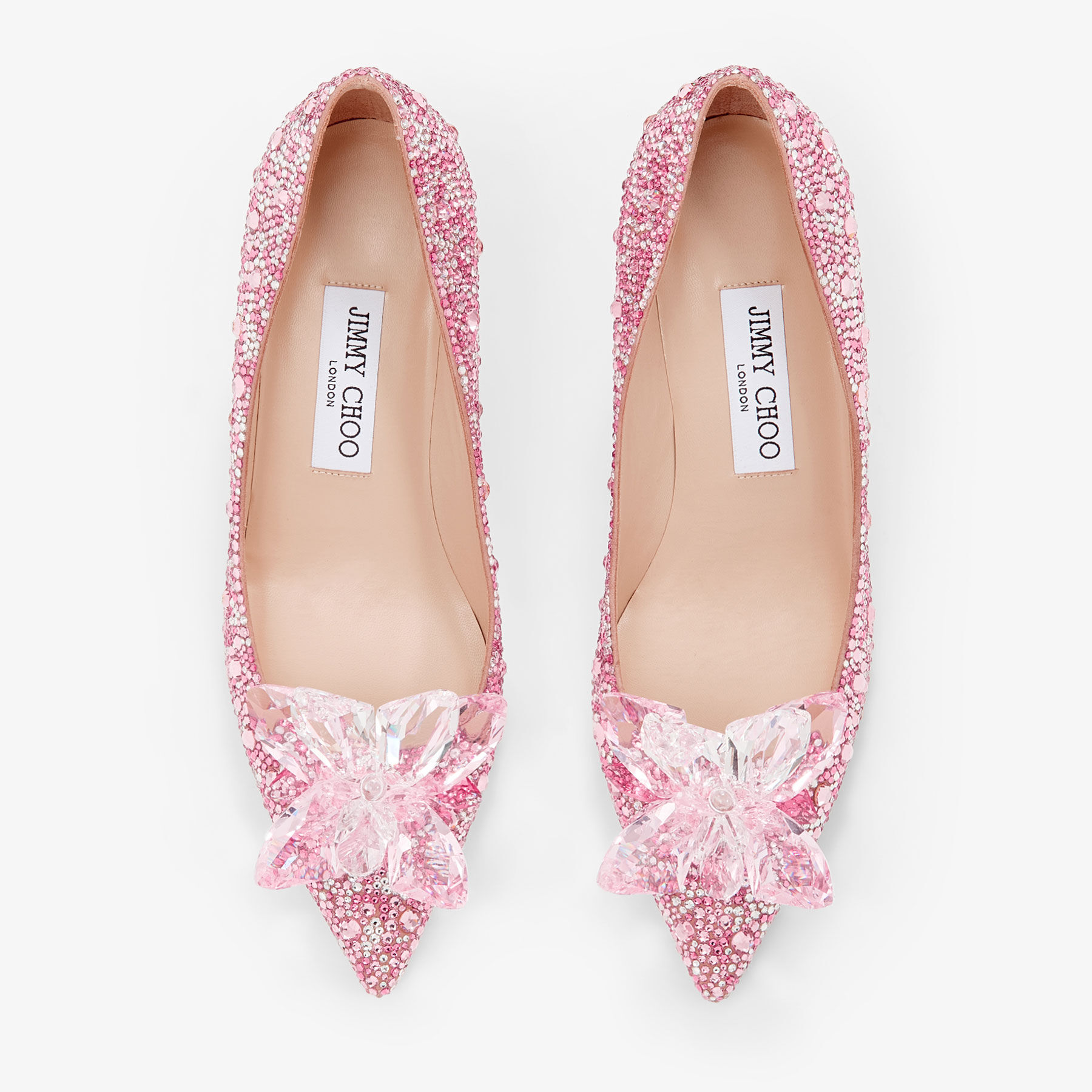 Allure Rose Mix Suede and Crystal Covered Pointy Toe Pumps