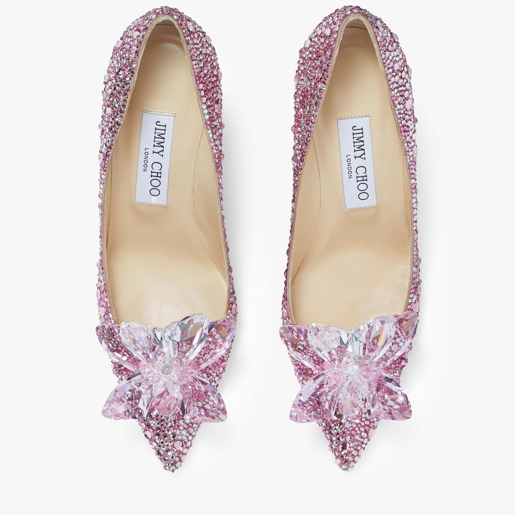 Alia Rose Mix Suede and Crystal Covered Pointy Toe Pumps