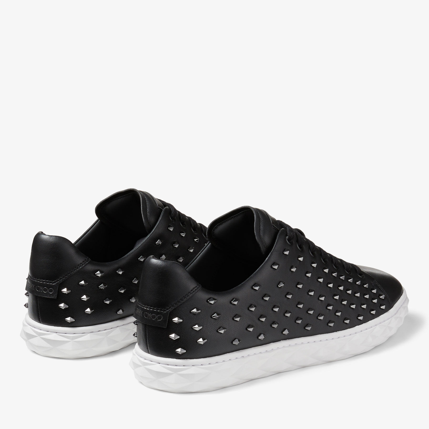 Diamond Light M Black Nappa Low-Top Trainers with Studs