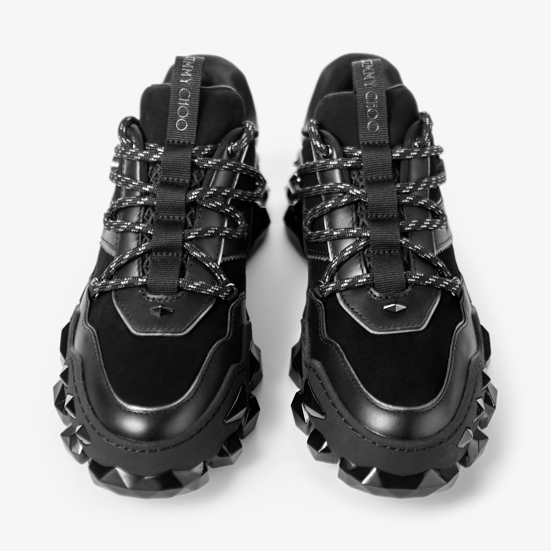 Diamond X II F Black Leather Trainers