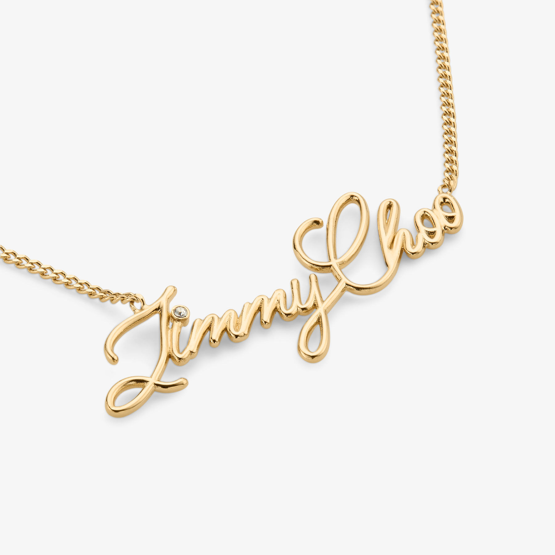 Logo Script Necklace Gold Finish Script Necklace