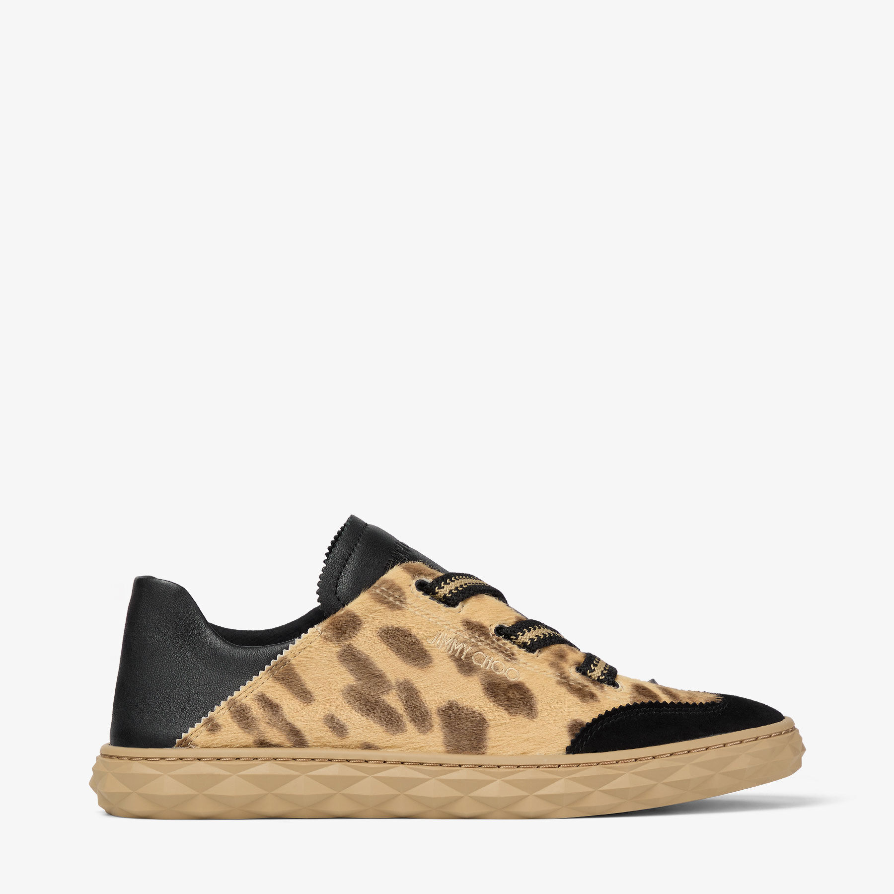 Diamond Light Flex F Natural Leopard Print Pony Leather Trainers