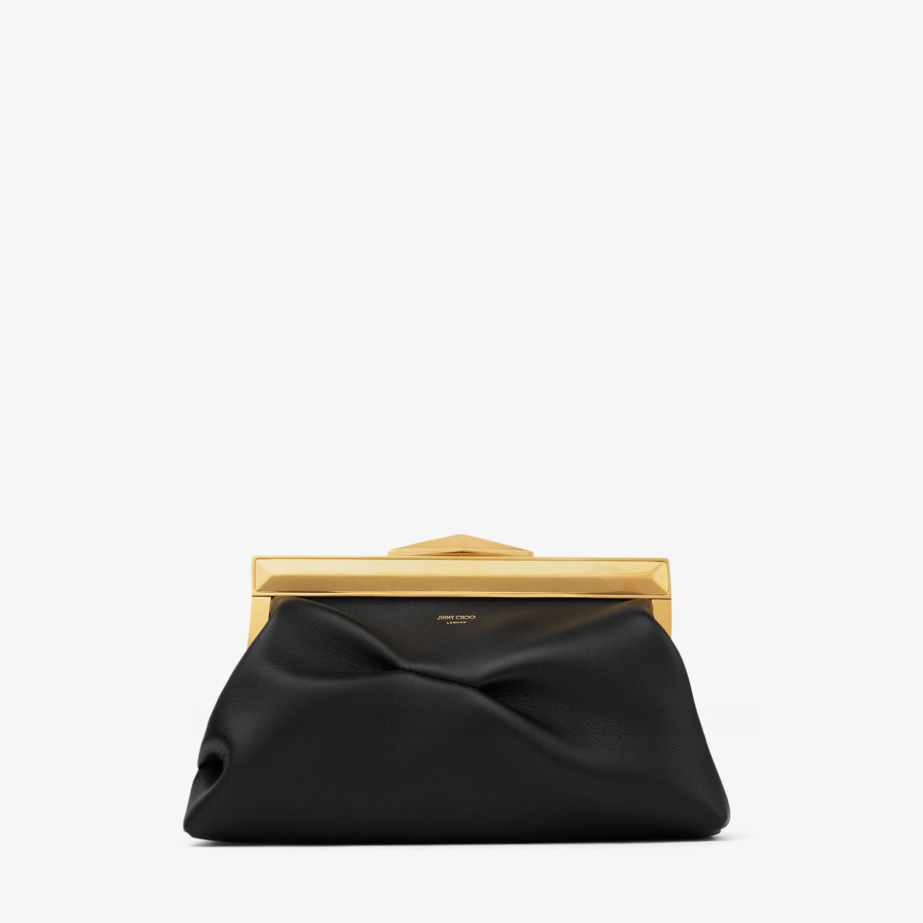 Diamond Frame Clutch S Black Leather Clutch Bag