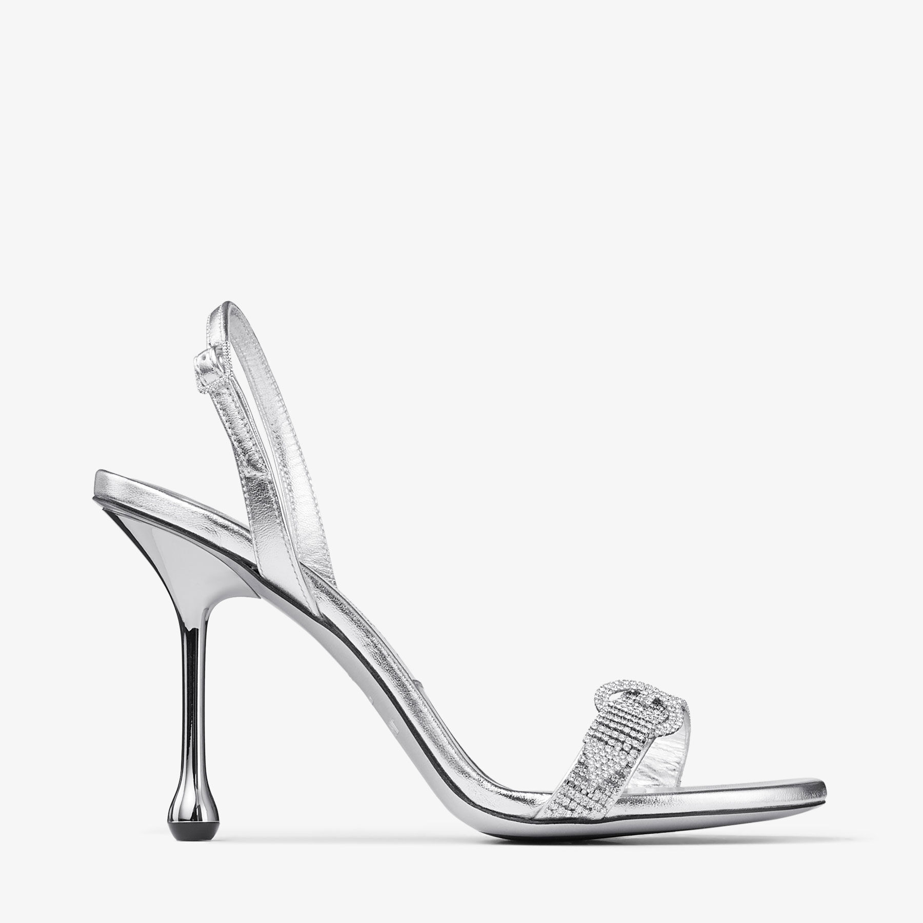 Tabatha 95 Silver Metallic Nappa Leather Sandals