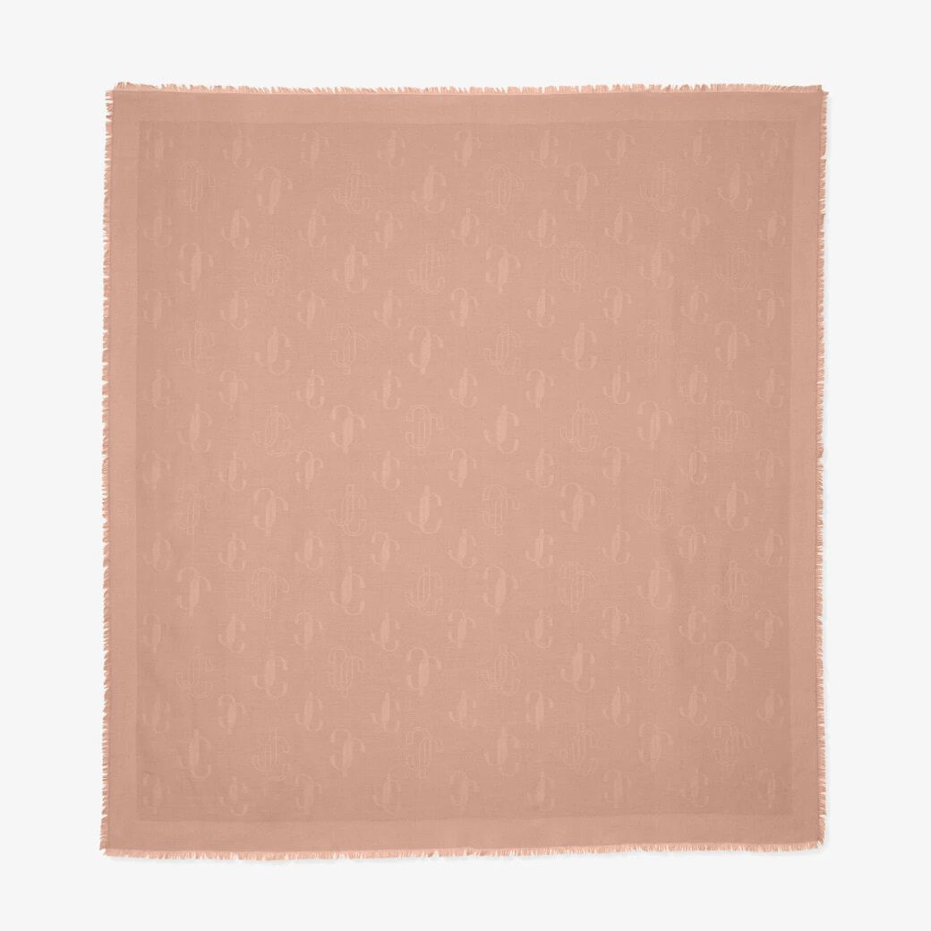 Emani Ballet Pink Silk and Wool Jacquard Shawl