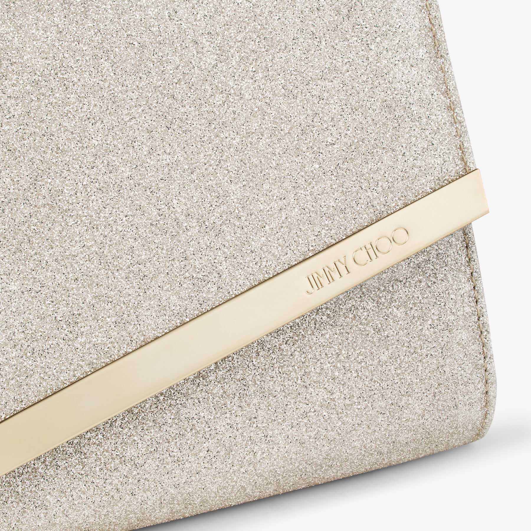Emmie Platinum Ice Dusty Glitter Clutch Bag