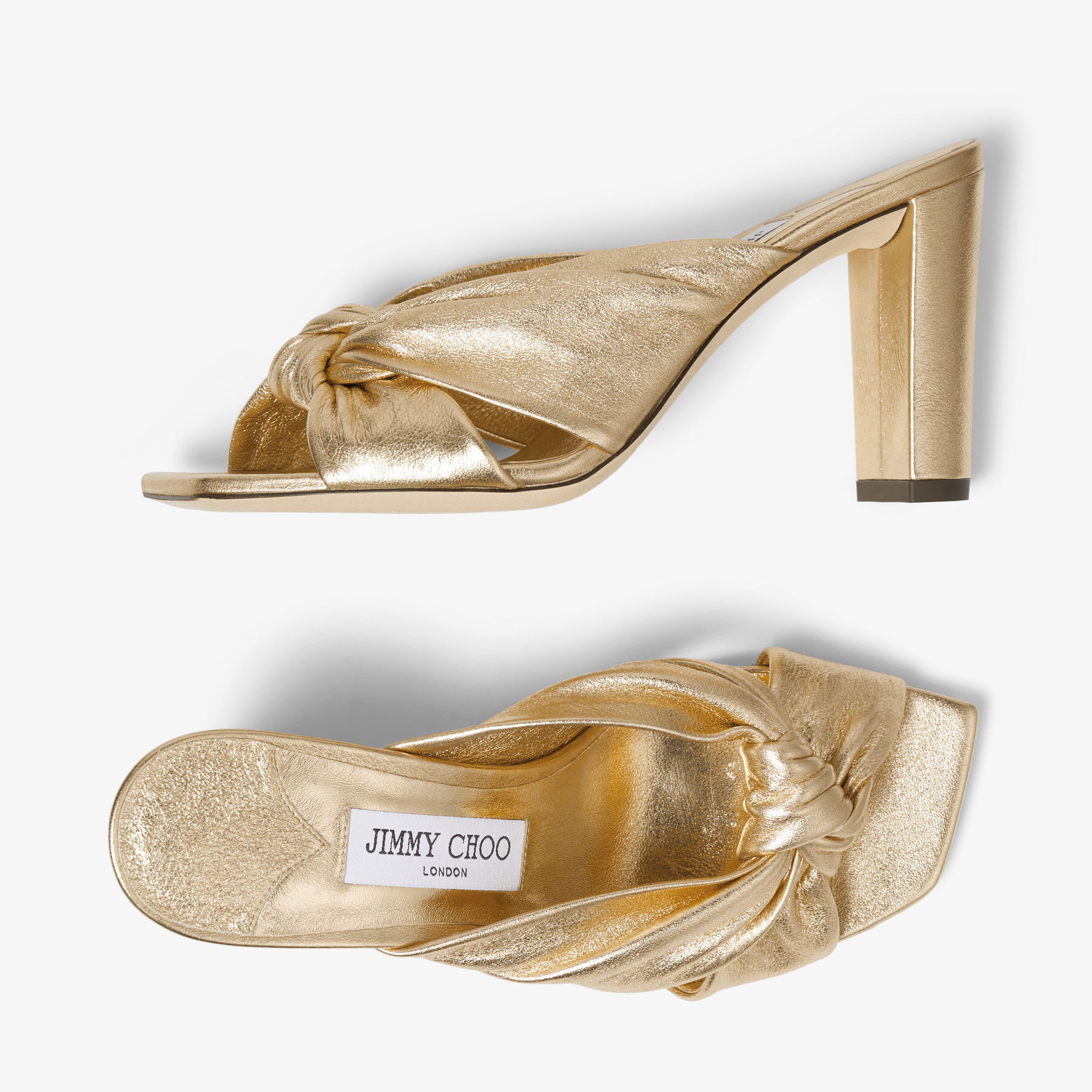 Avenue 85 Gold Metallic Nappa Leather Mules
