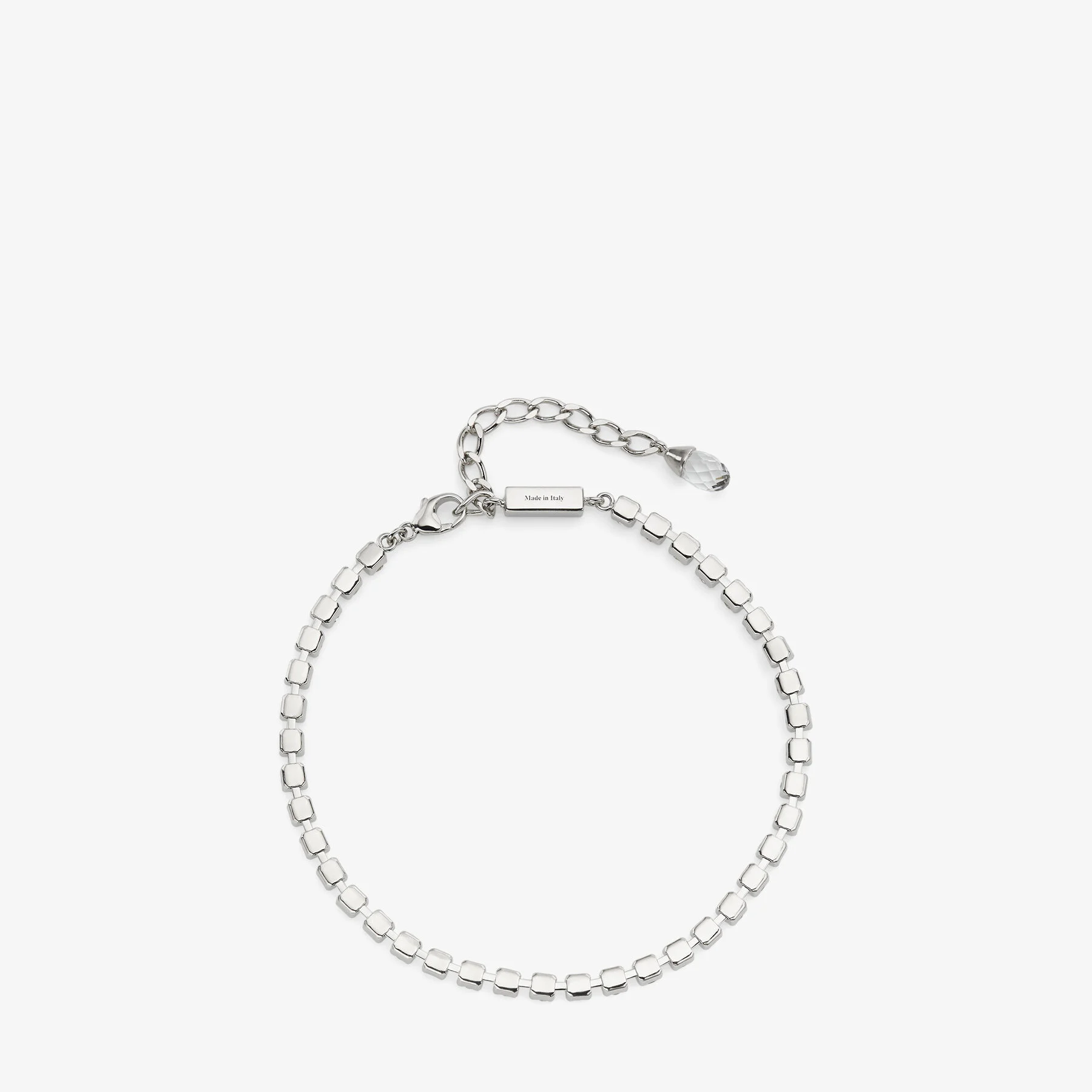 Saeda Anklet Silver-Finish Metal Anklet with Crystal